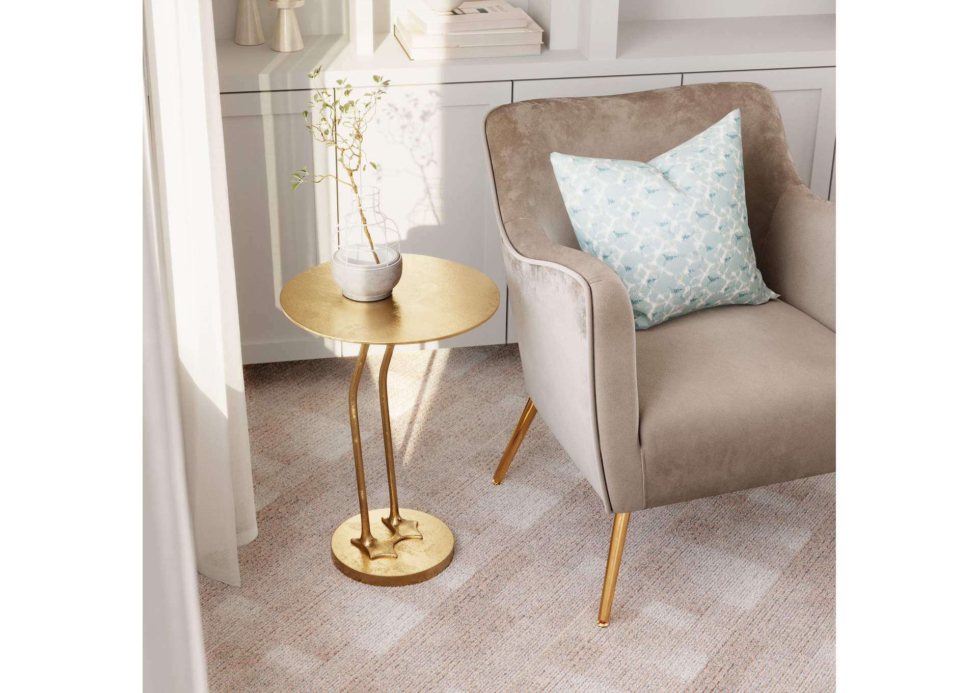 Grisham Side Table Gold,Zuo