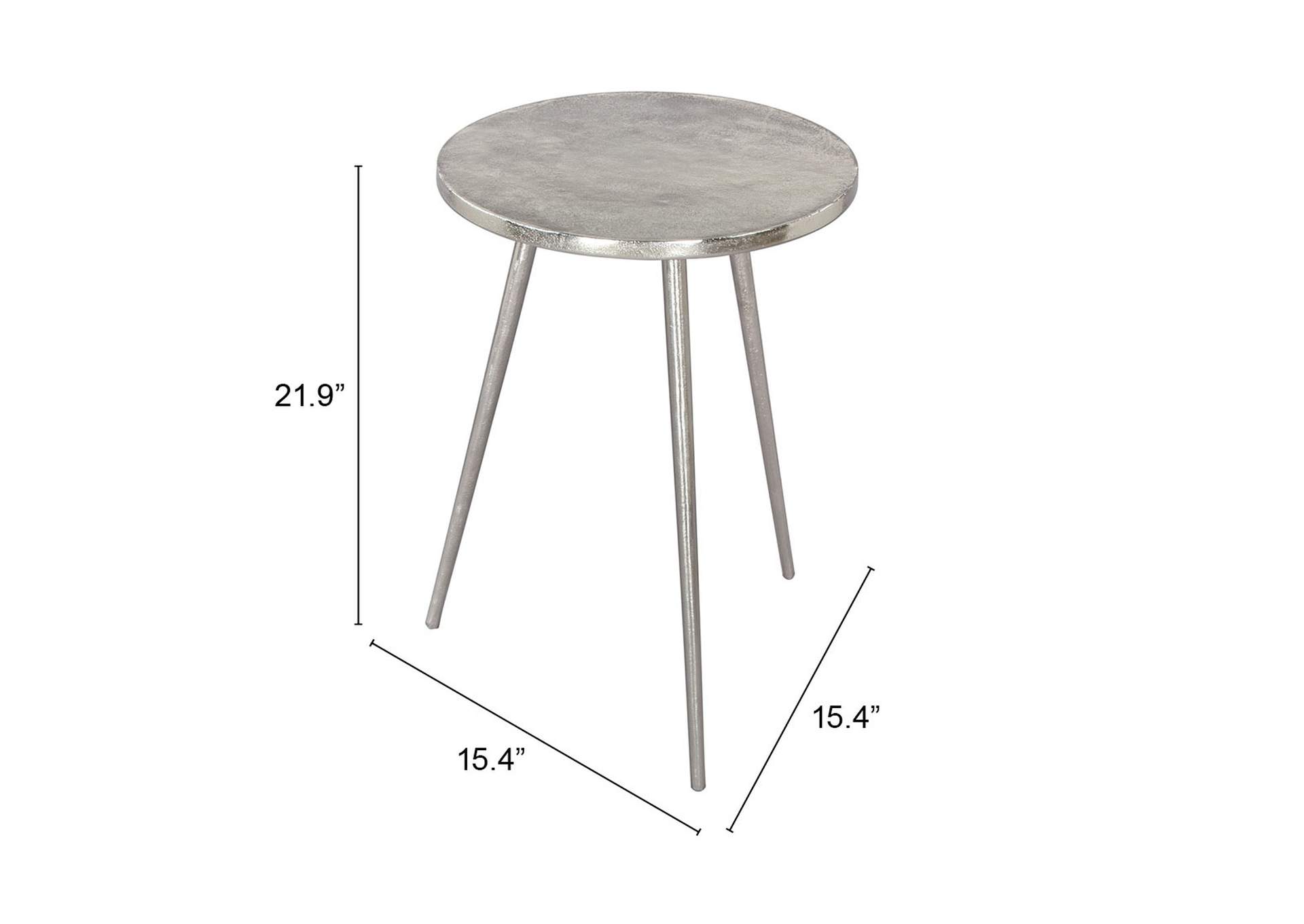 Politik Side Table Silver,Zuo