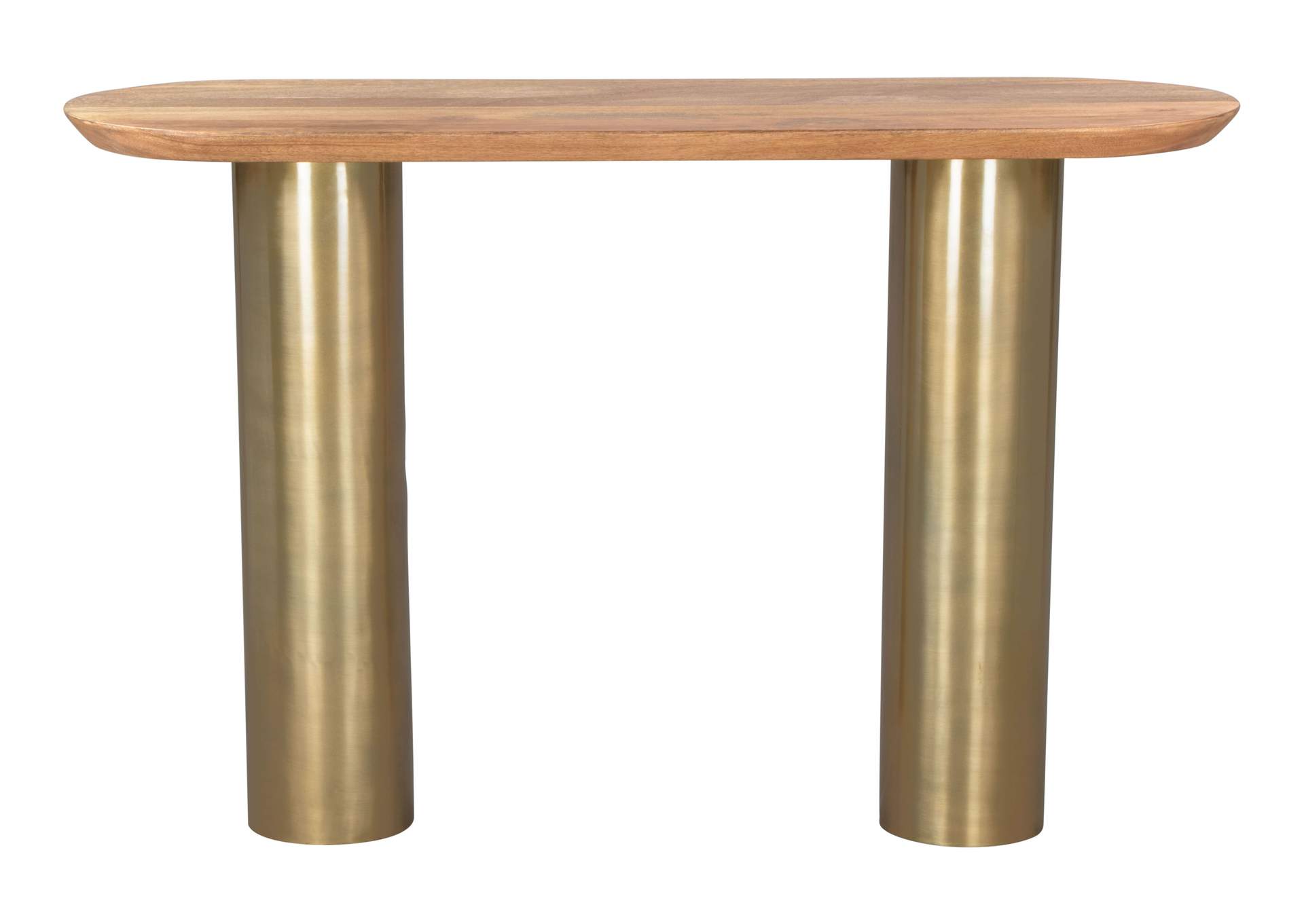 Vuite Console Table Natural & Brass,Zuo