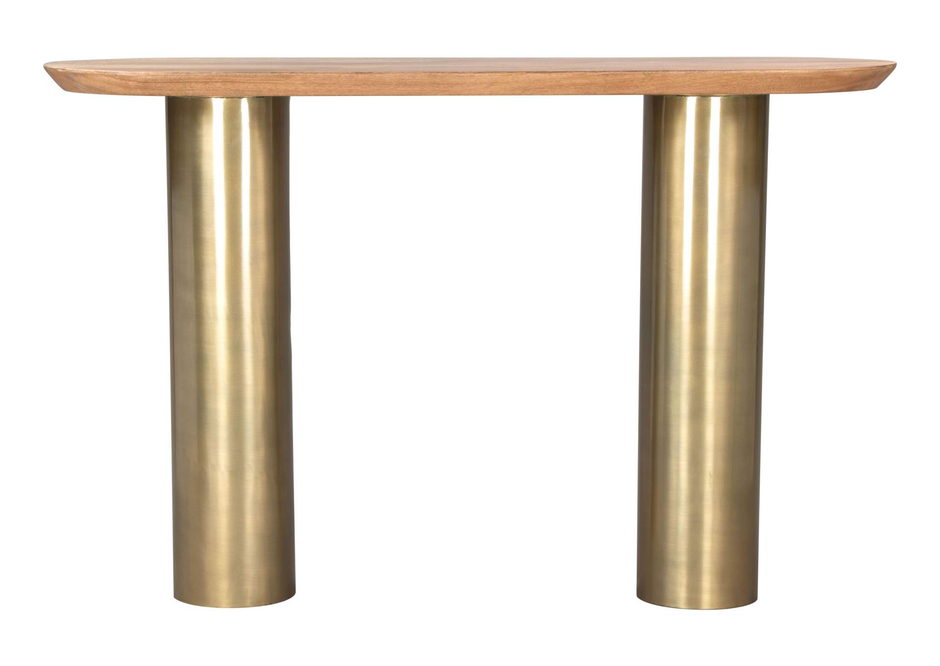 Vuite Console Table Natural & Brass,Zuo