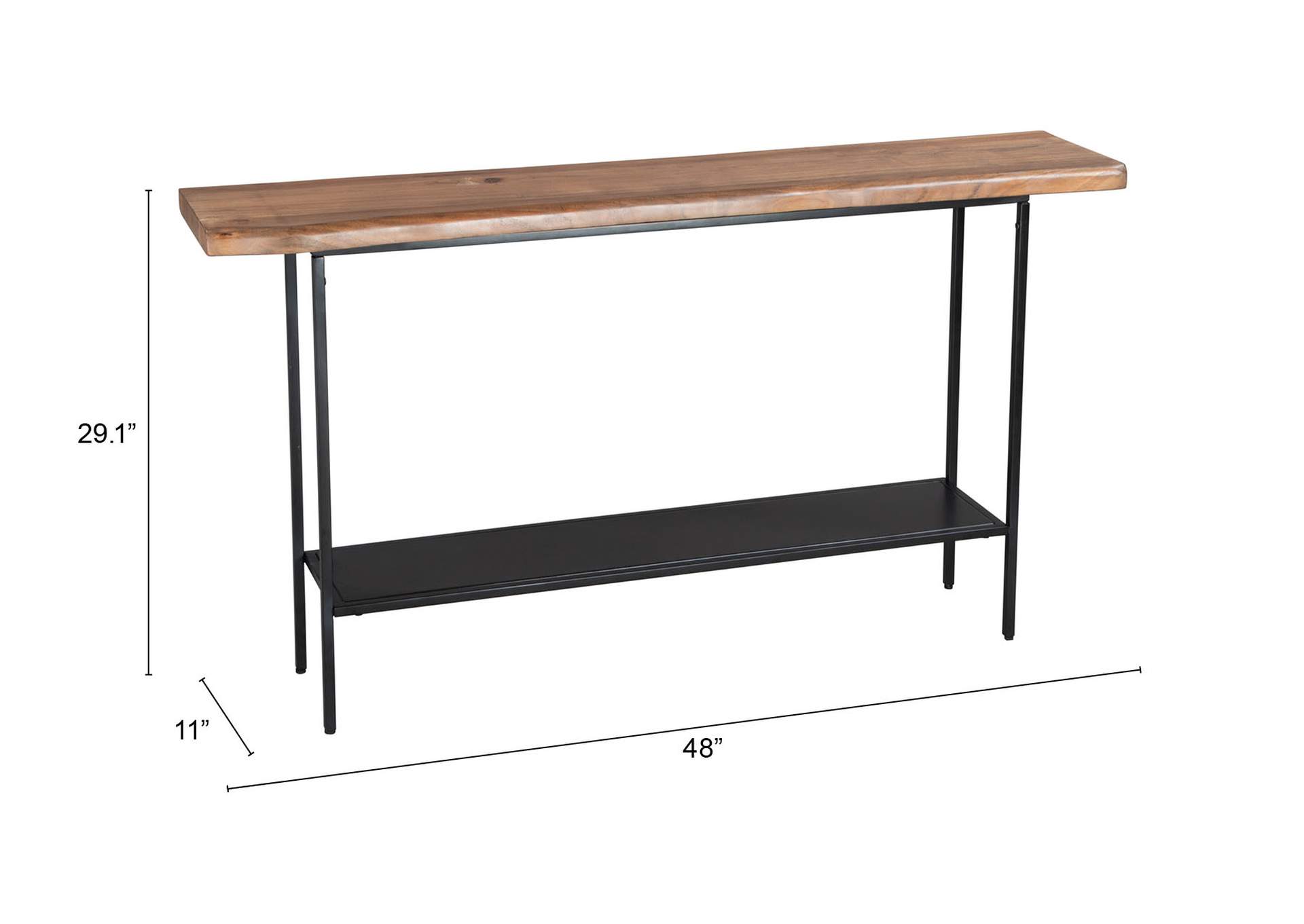 Mezza Console Table Natural & Black,Zuo