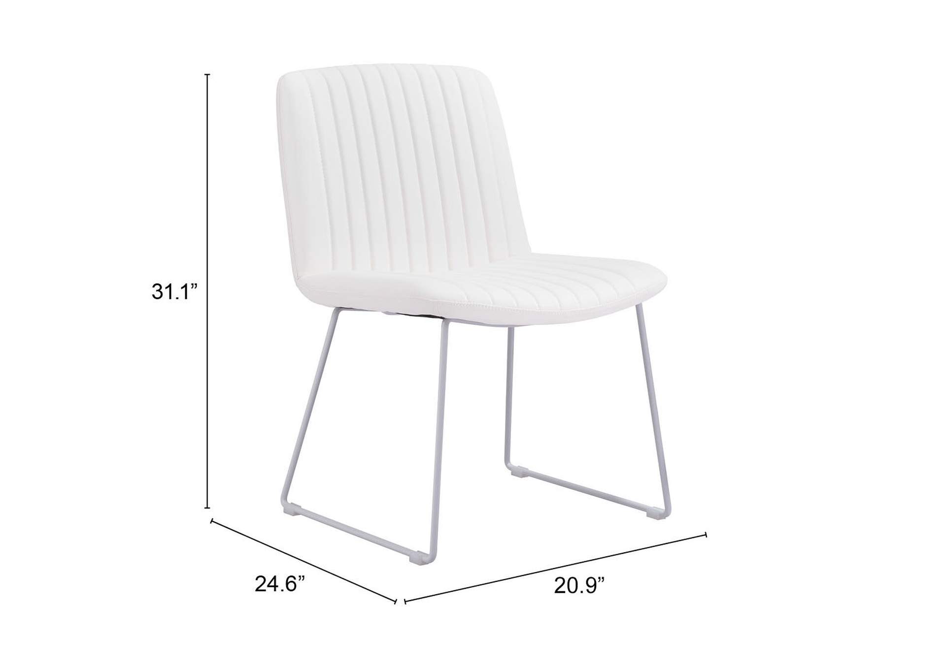 Joy Dining Chair (Set Of 2) White,Zuo