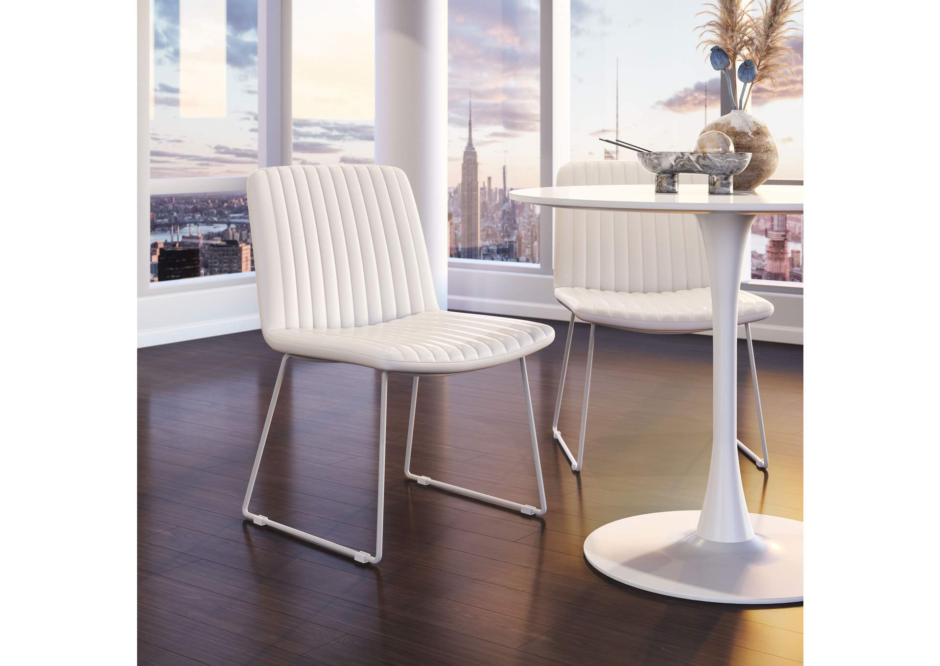Joy Dining Chair (Set Of 2) White,Zuo