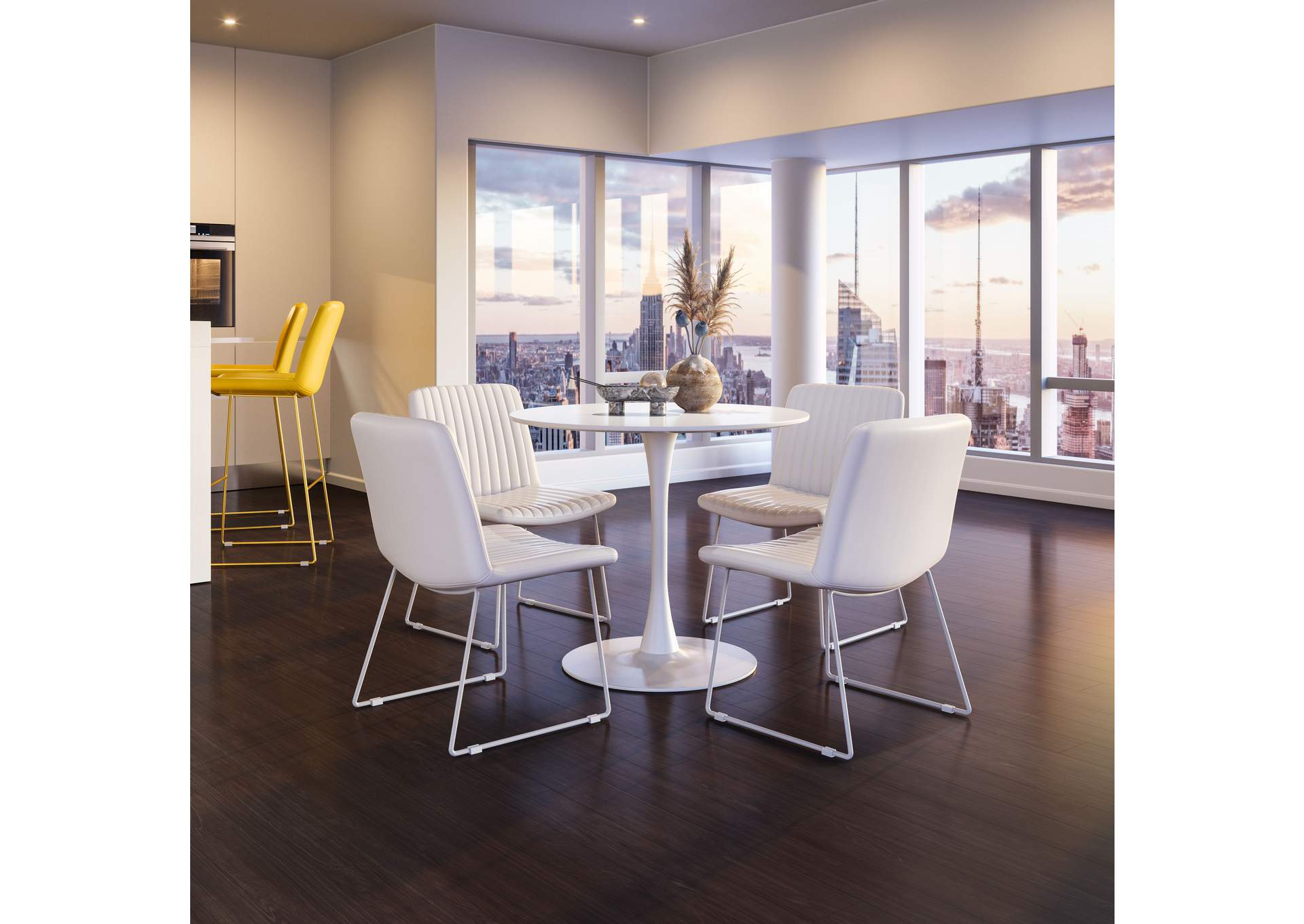 Joy Dining Chair (Set Of 2) White,Zuo