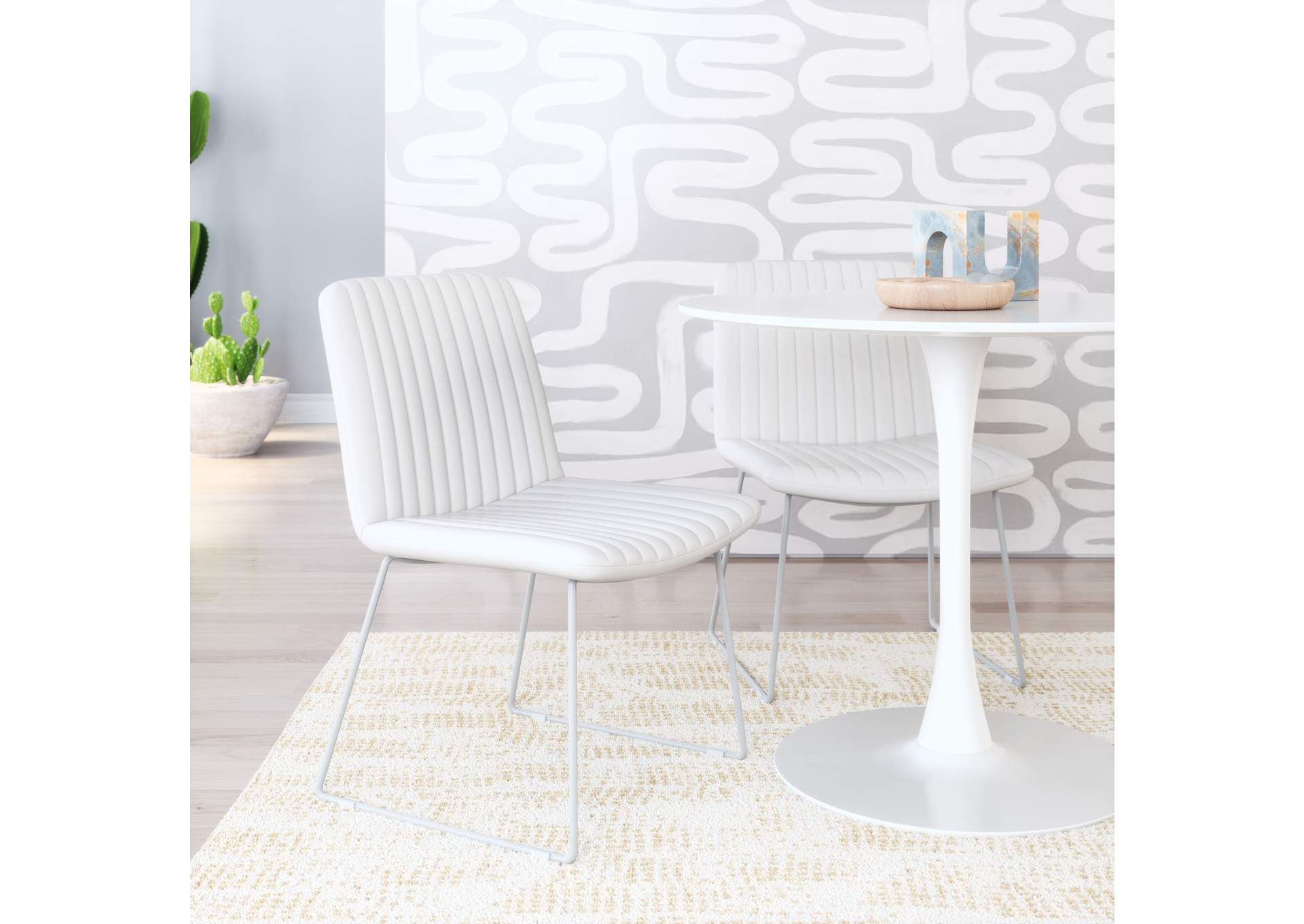 Joy Dining Chair (Set Of 2) White,Zuo