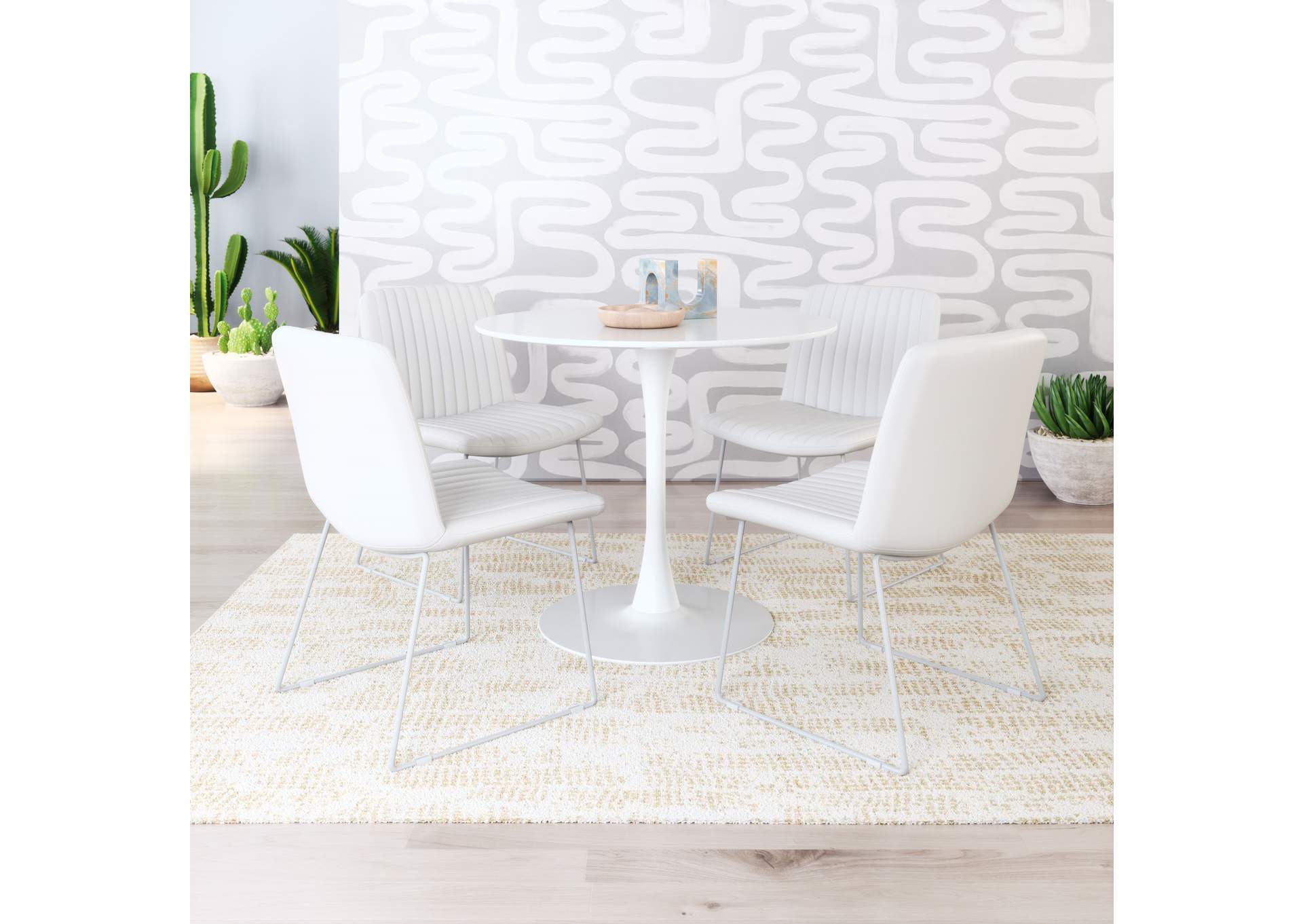 Joy Dining Chair (Set Of 2) White,Zuo