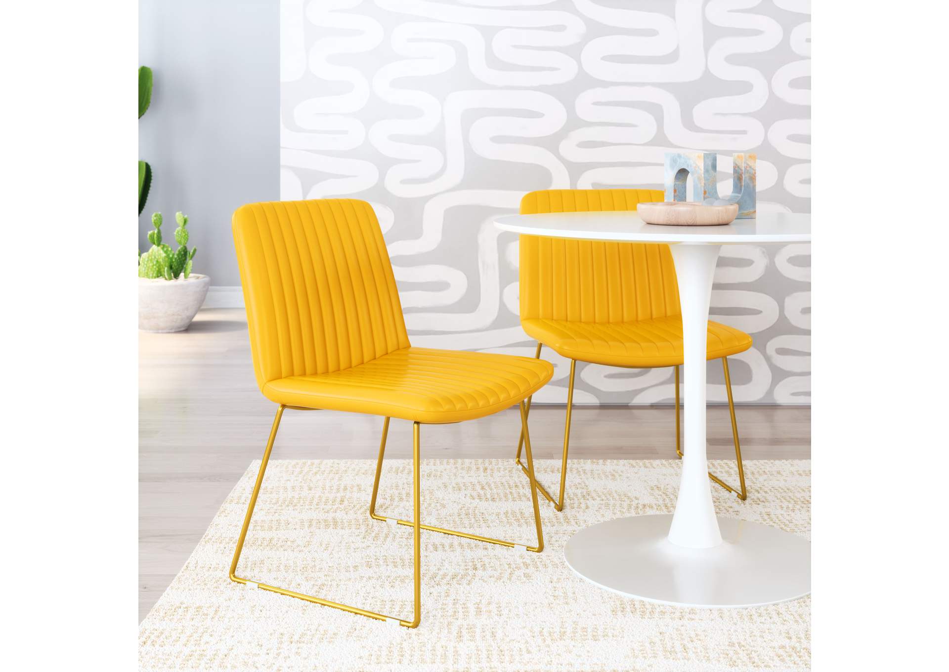 Joy Dining Chair (Set Of 2) Yellow,Zuo