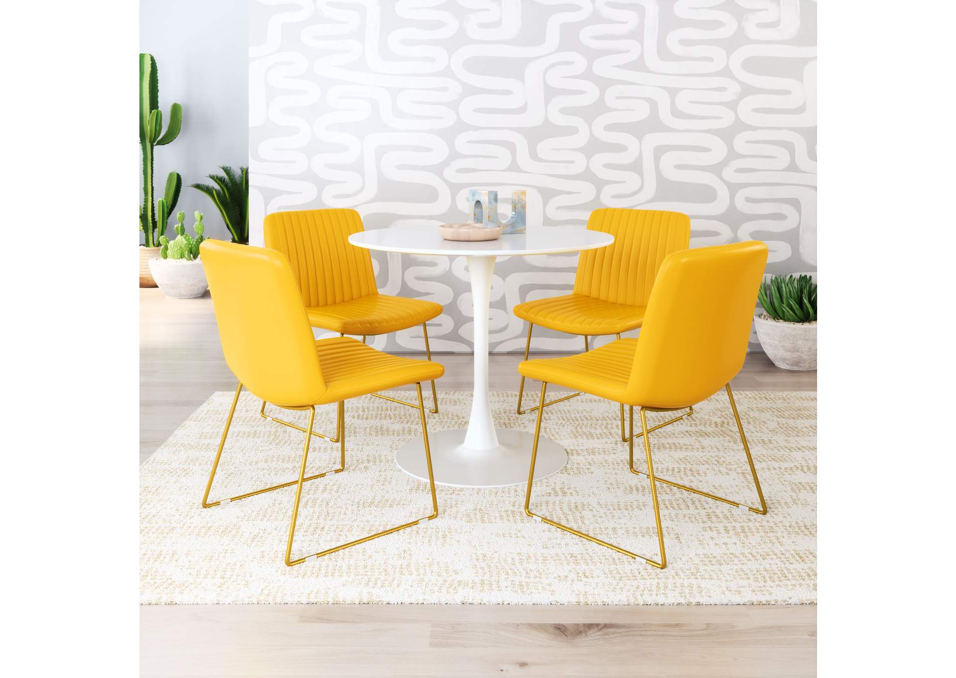 Joy Dining Chair (Set Of 2) Yellow,Zuo