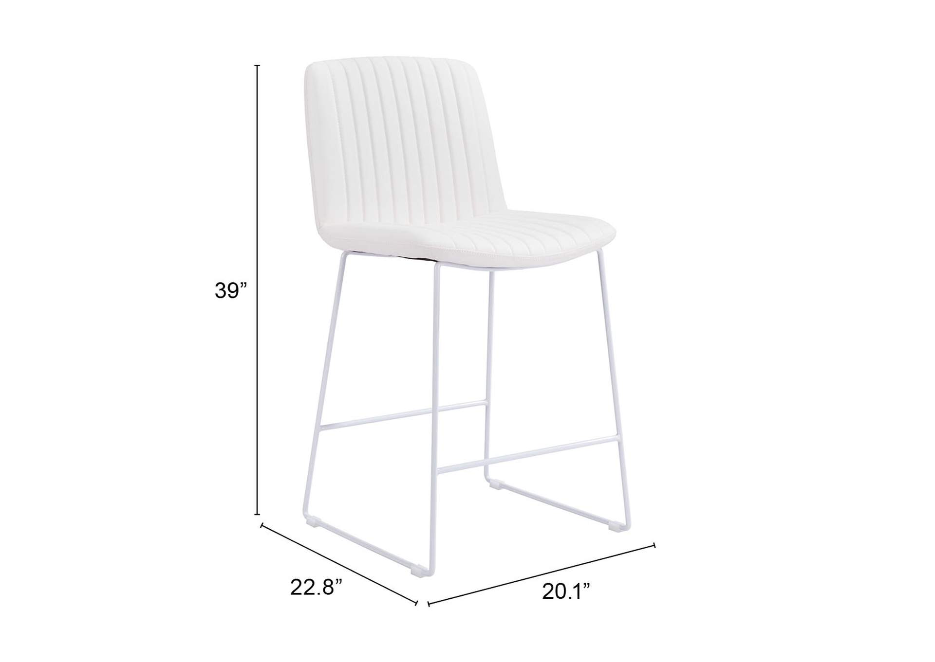 Mode Counter Stool (Set Of 2) White,Zuo