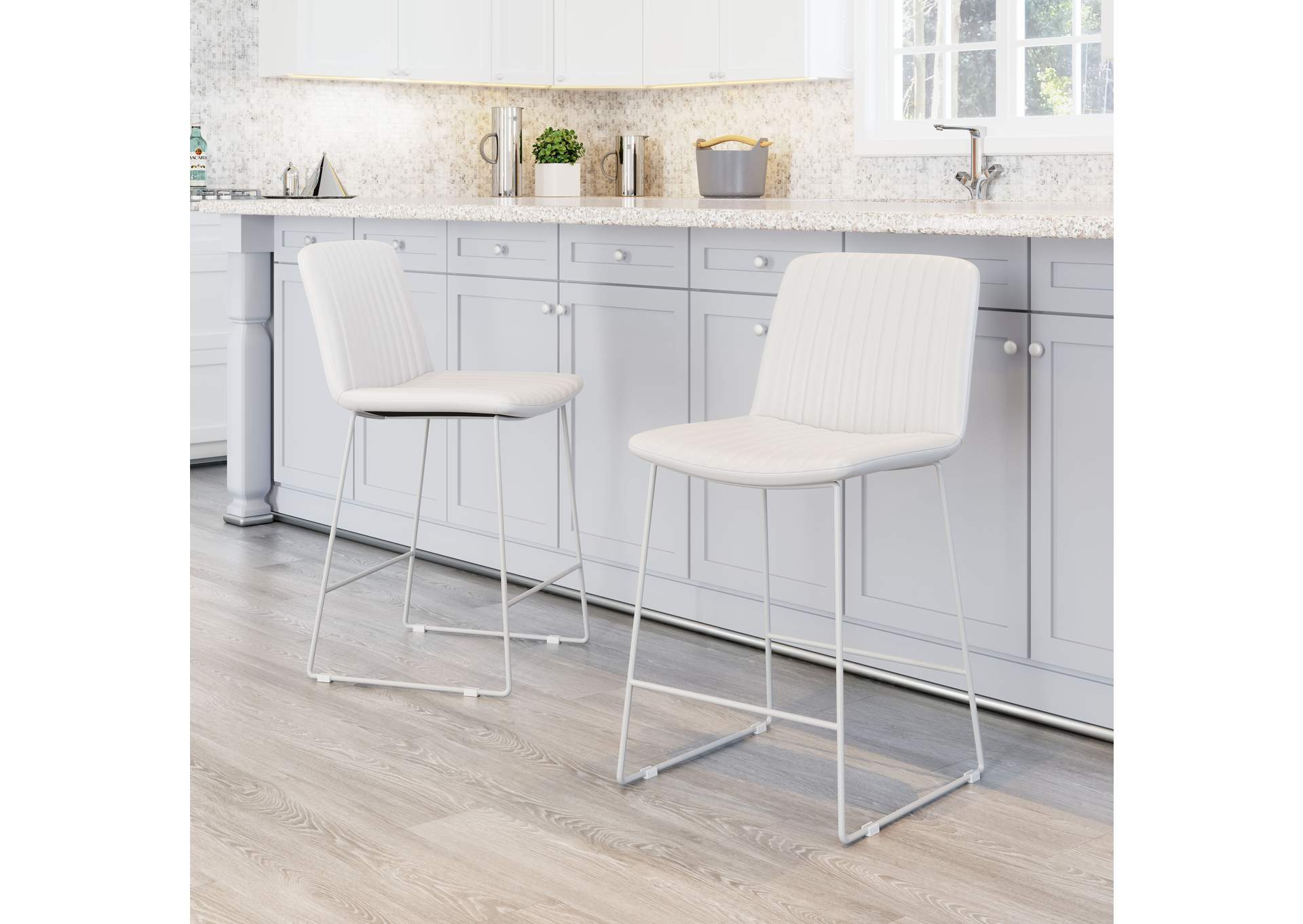 Mode Counter Stool (Set Of 2) White,Zuo