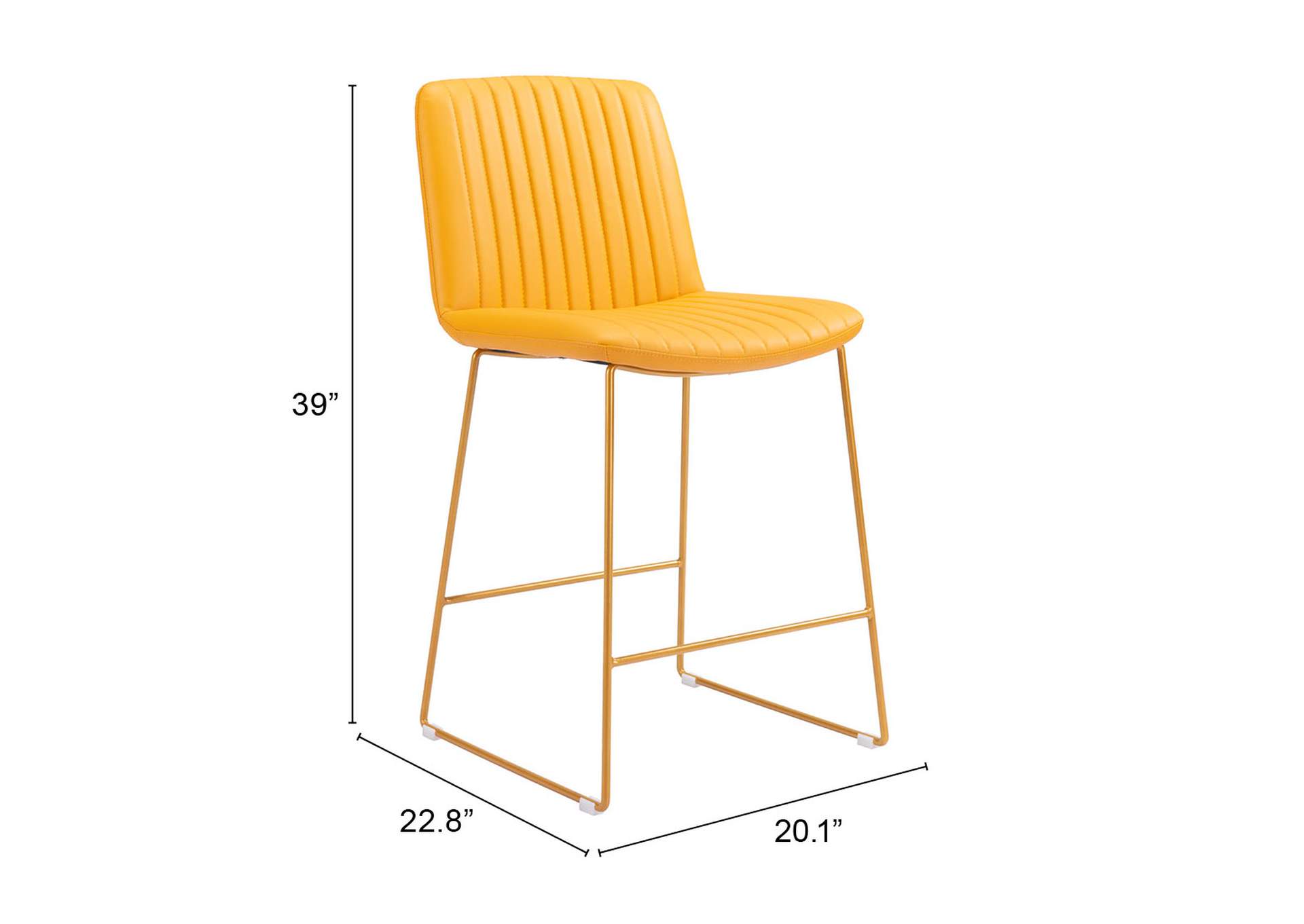 Mode Counter Stool (Set Of 2) Yellow,Zuo
