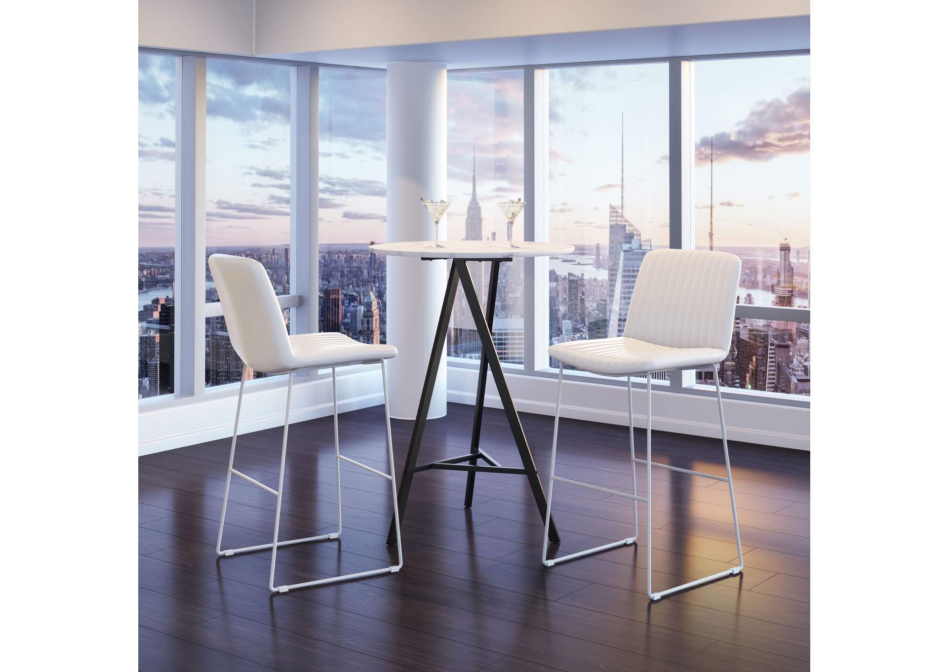 Mode Barstool (Set Of 2) White,Zuo