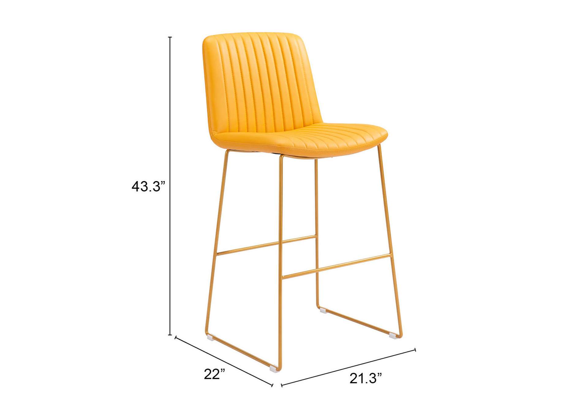 Mode Barstool (Set Of 2) Yellow,Zuo
