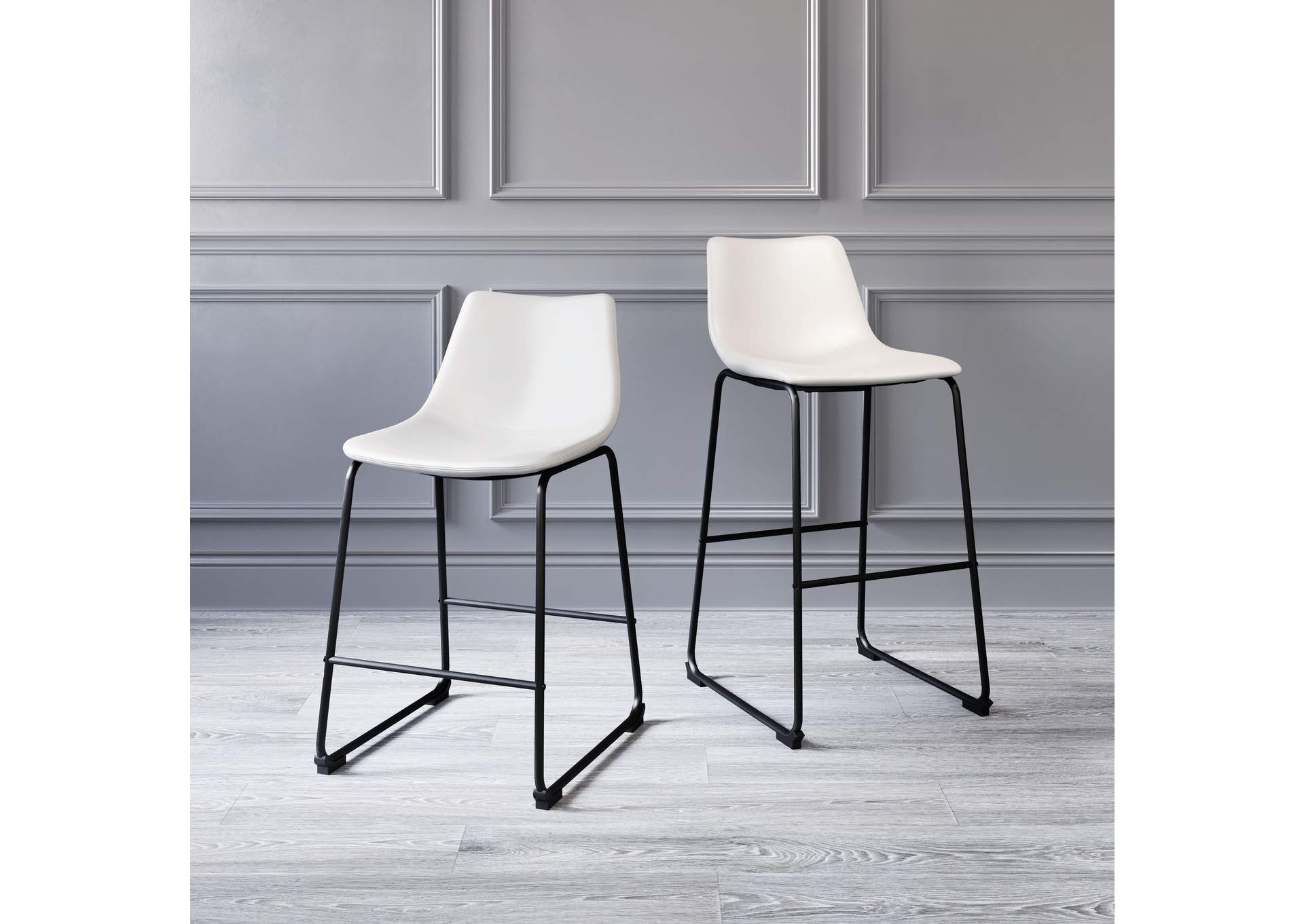 Smart Counter Stool (Set Of 2) Distressed White,Zuo