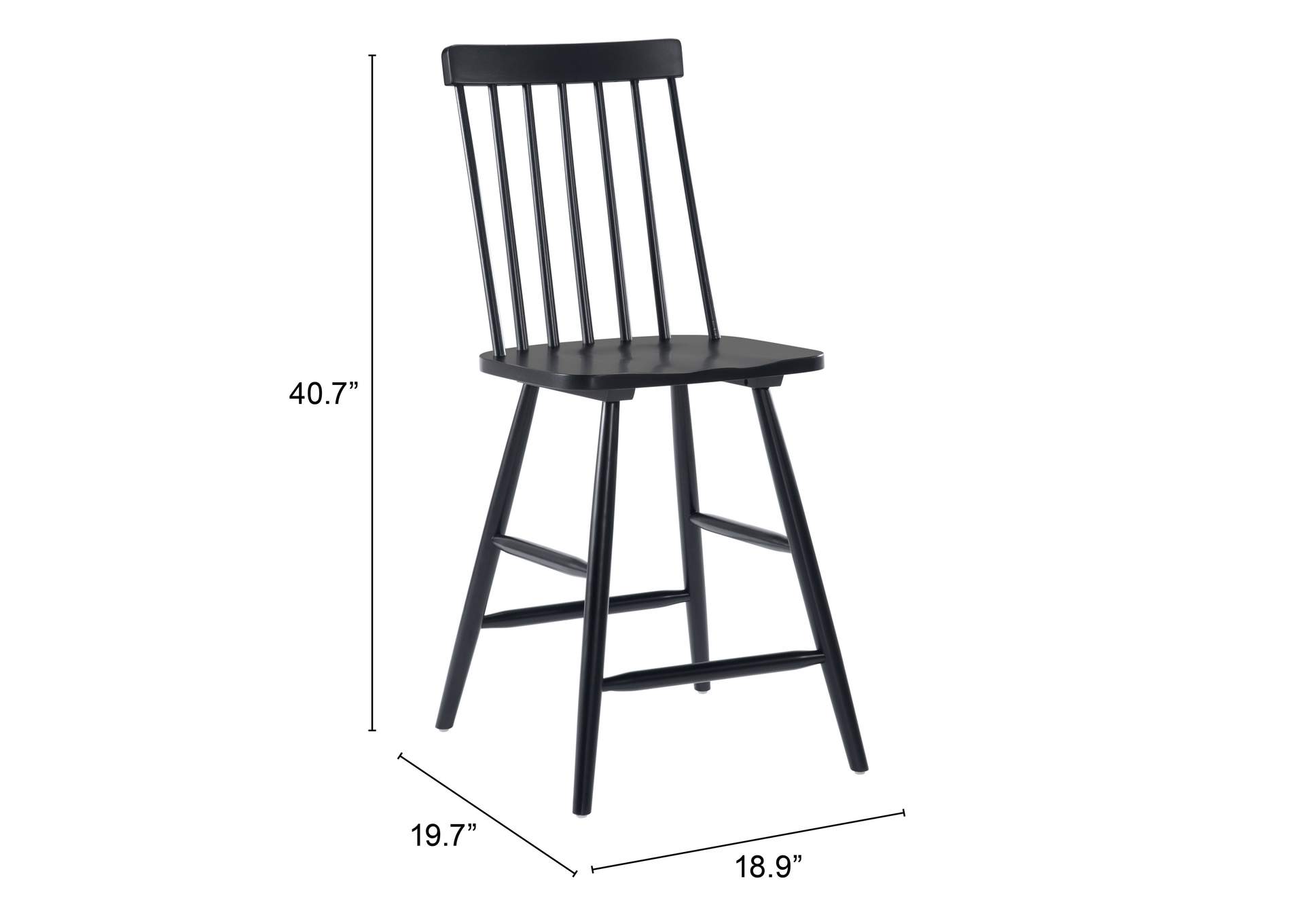 Ashley Counter Stool (Set Of 2) Black,Zuo