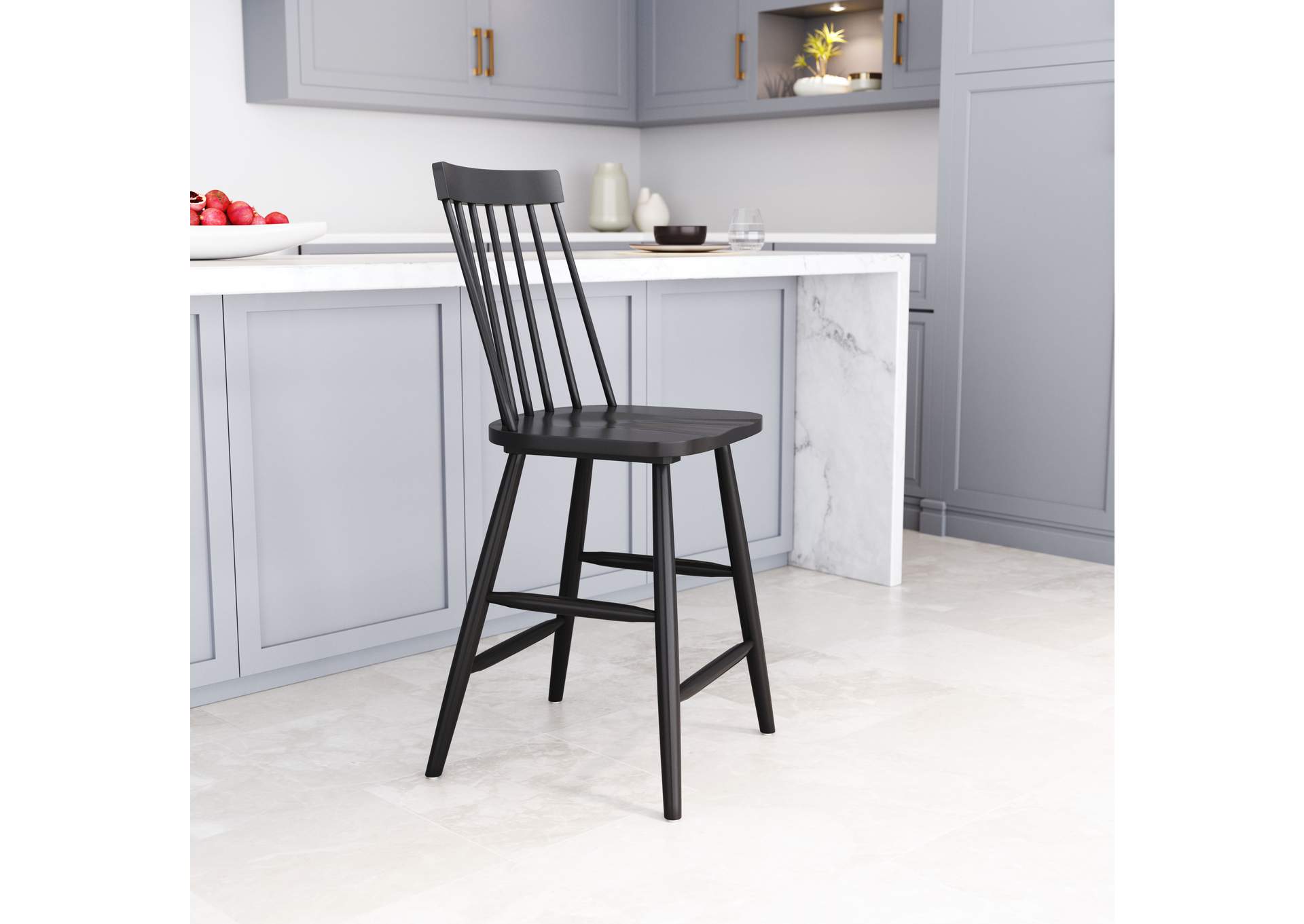 Ashley Counter Stool (Set Of 2) Black,Zuo