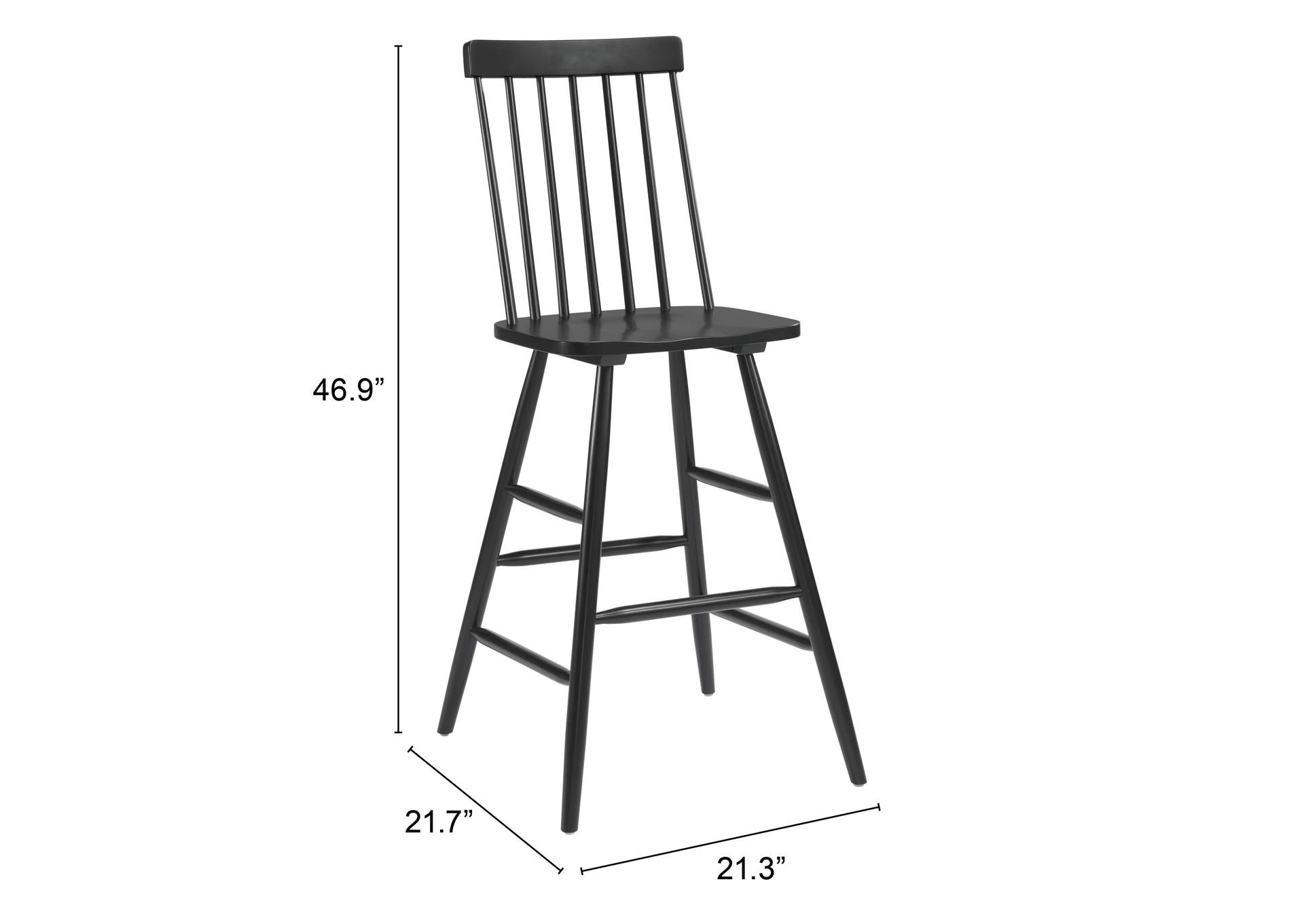 Ashley Barstool (Set Of 2) Black,Zuo