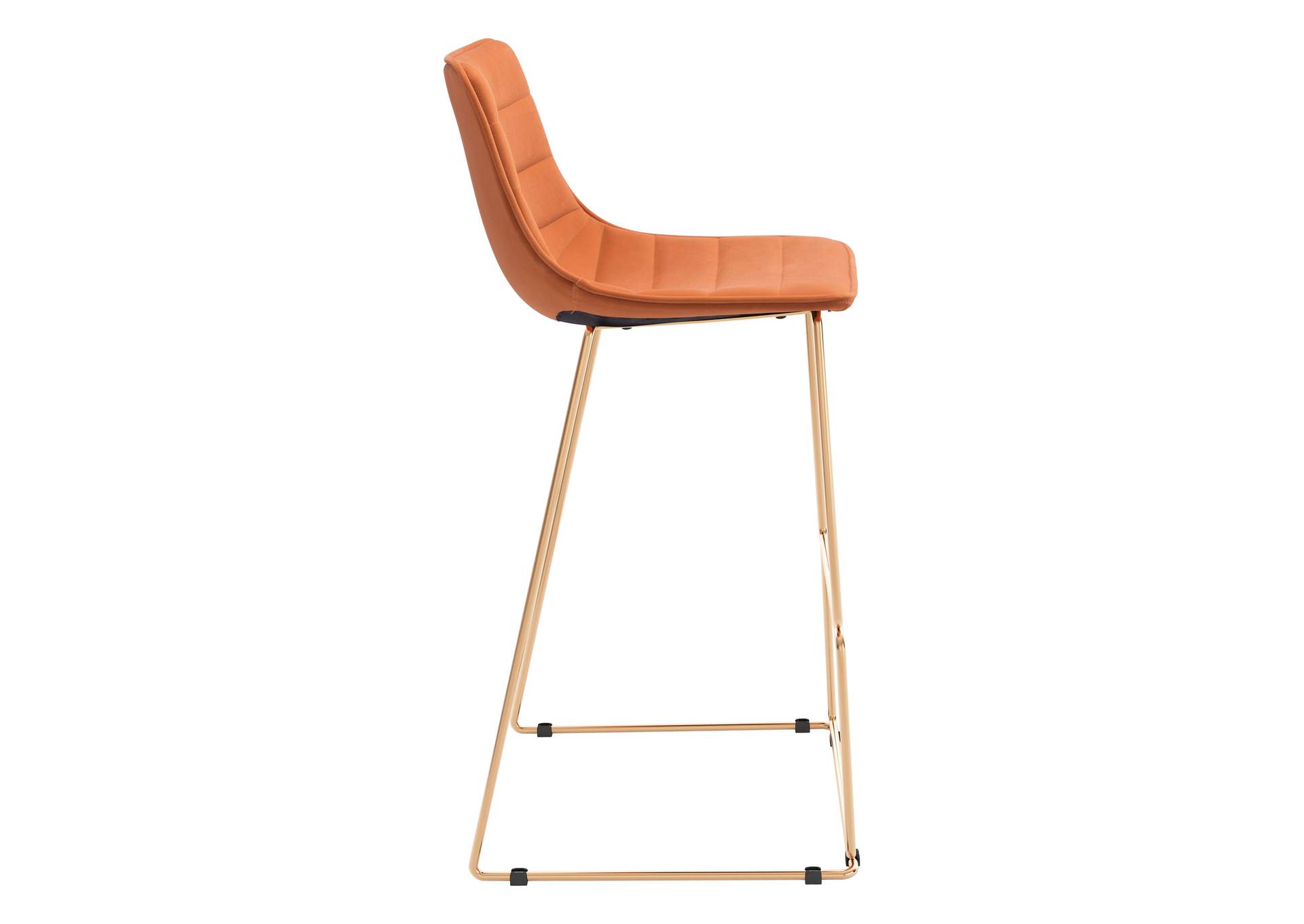 Adele Barstool (Set Of 2) Orange & Gold,Zuo