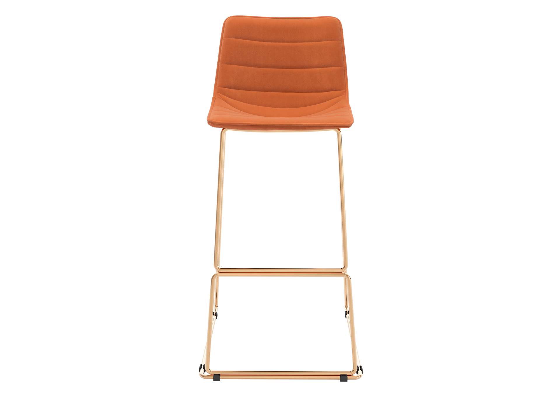 Adele Barstool (Set Of 2) Orange & Gold,Zuo