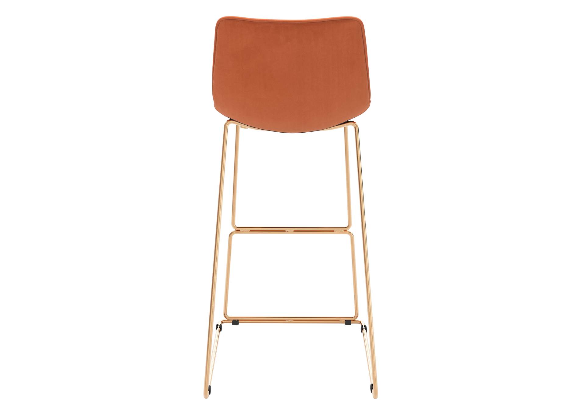 Adele Barstool (Set Of 2) Orange & Gold,Zuo