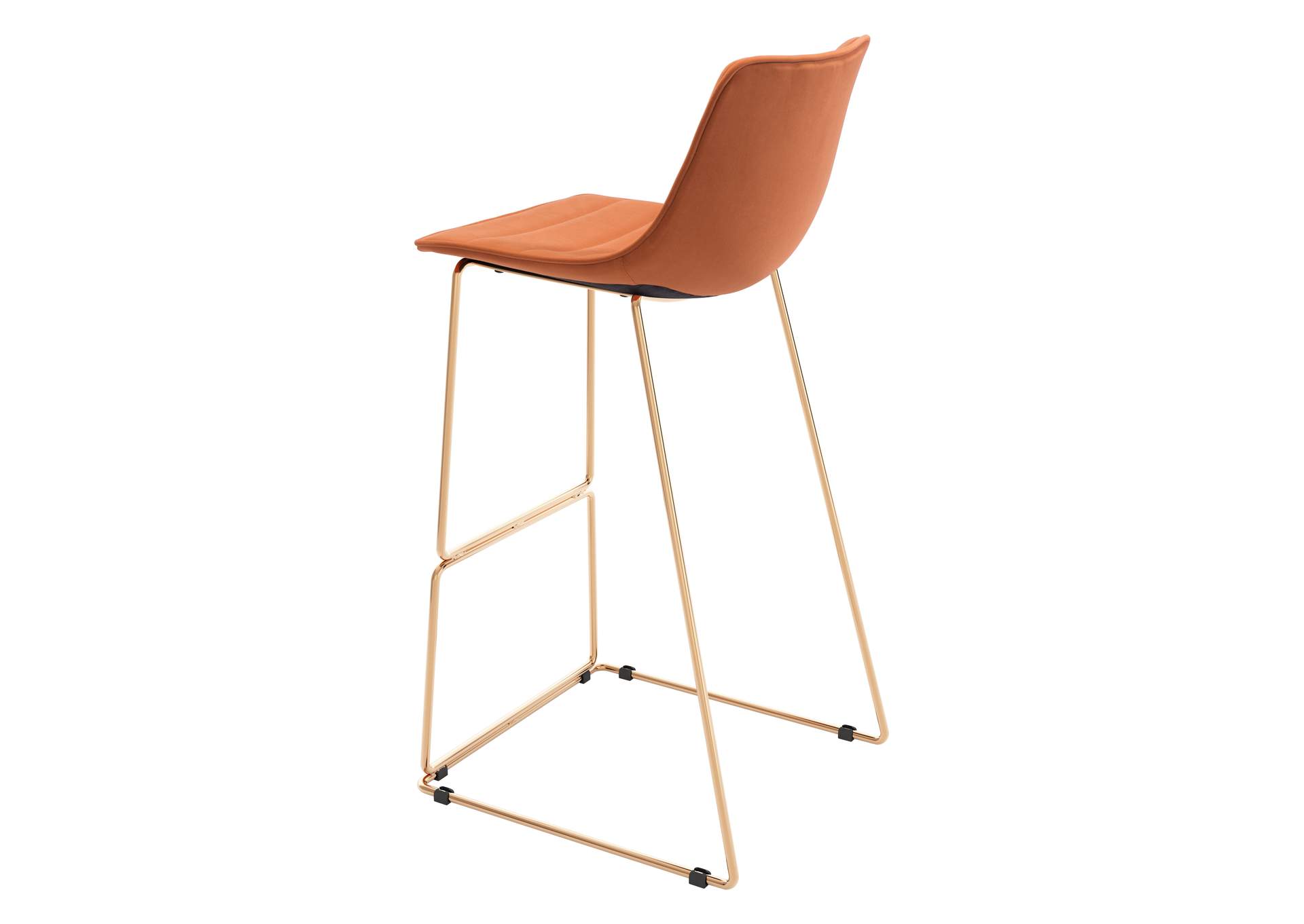Adele Barstool (Set Of 2) Orange & Gold,Zuo