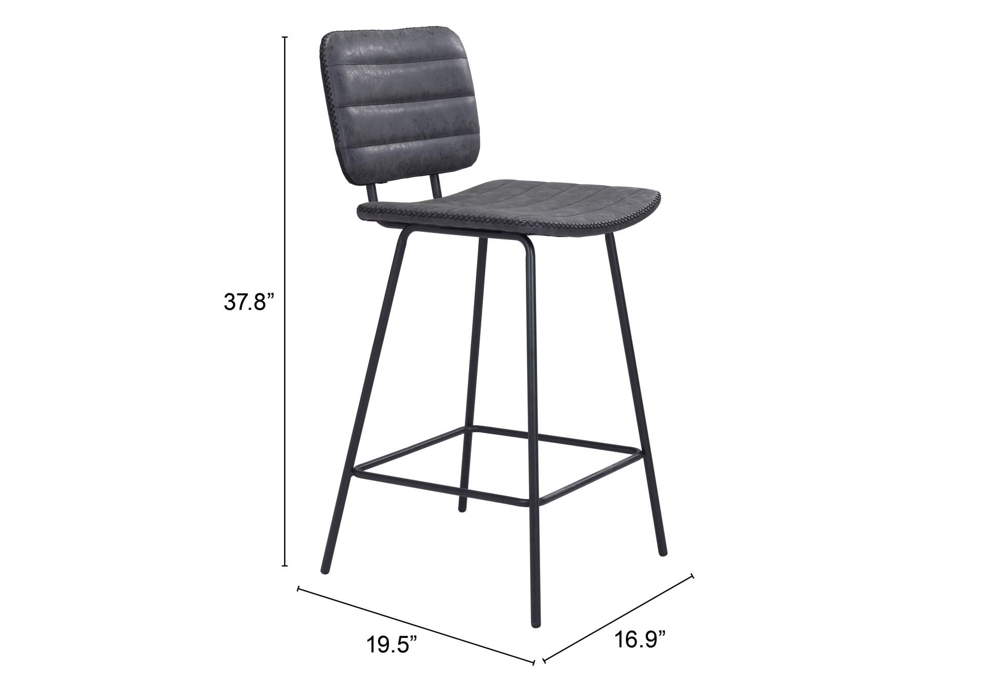 Boston Counter Stool (Set Of 2) Vintage Black,Zuo