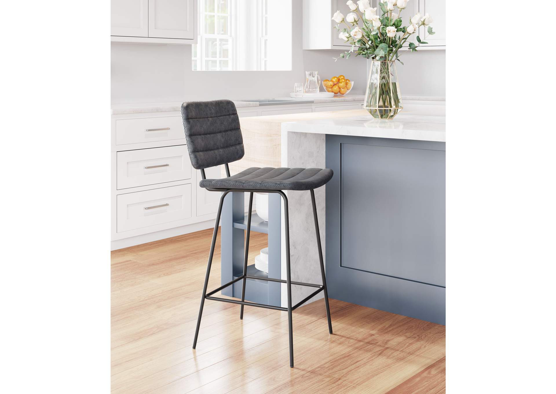 Boston Counter Stool (Set Of 2) Vintage Black,Zuo