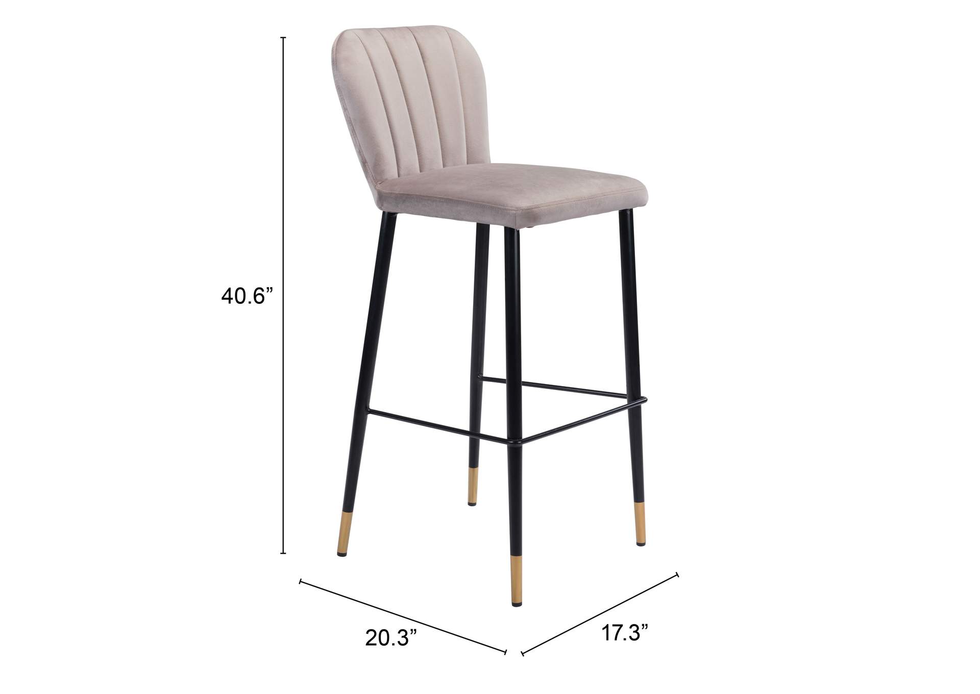 Manchester Barstool (Set Of 2) Gray,Zuo