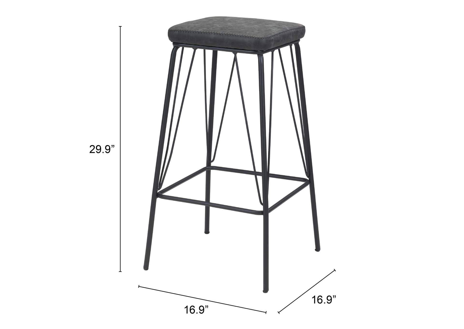 Samuel Barstool (Set Of 2) Vintage Black,Zuo