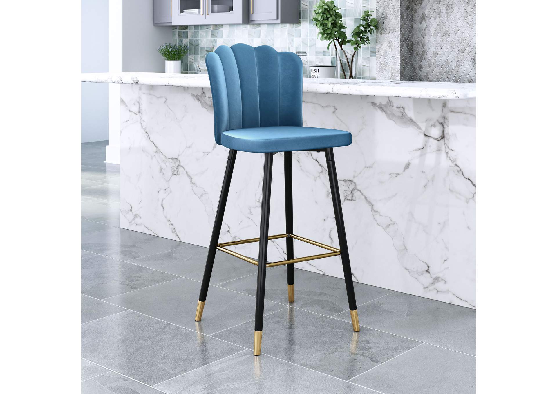 Zinclair Barstool Blue,Zuo