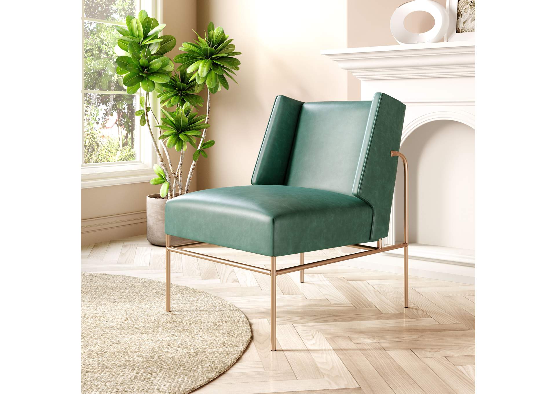 Atlanta Accent Chair Green,Zuo
