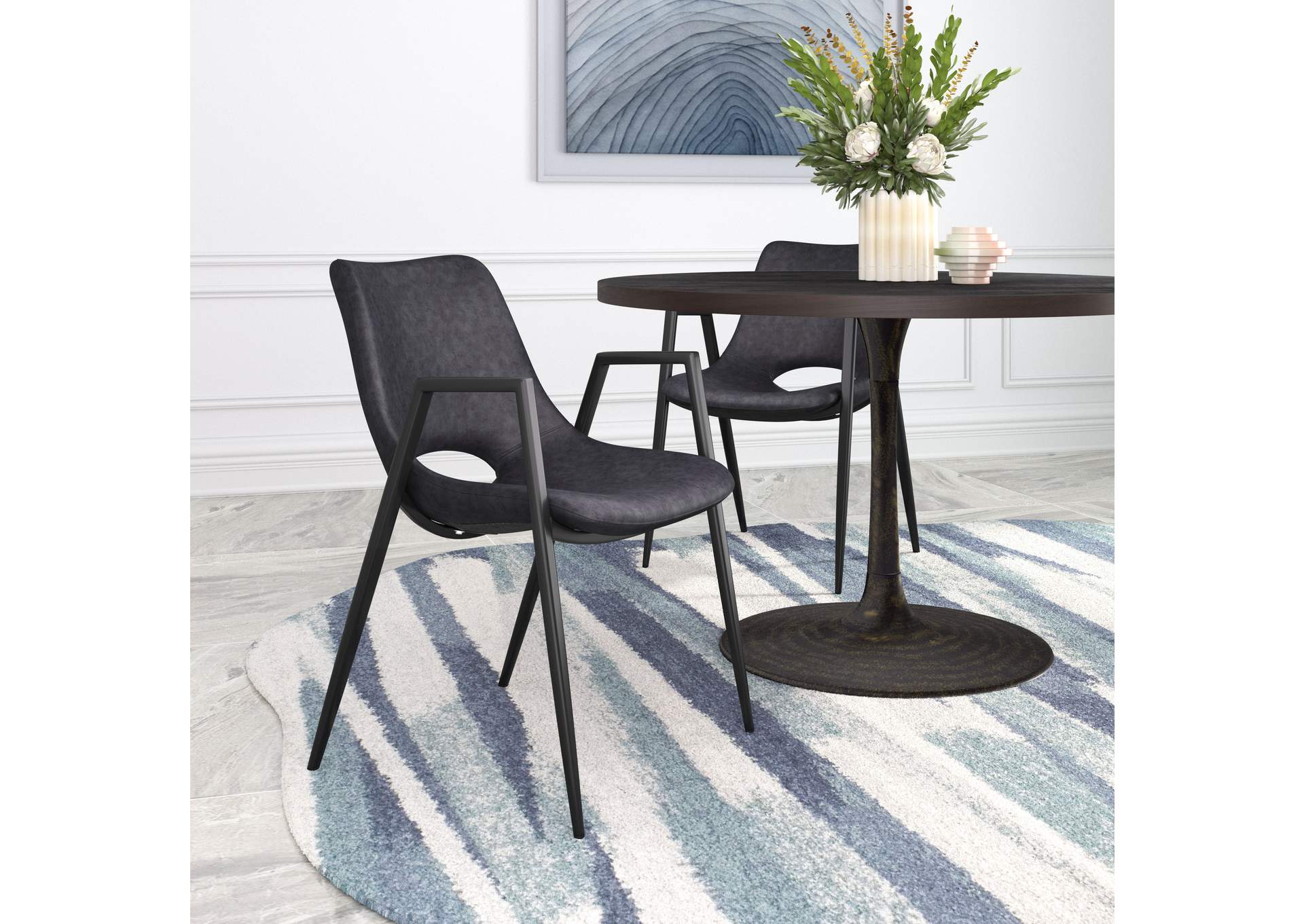 Desi Dining Chair (Set Of 2) Black,Zuo