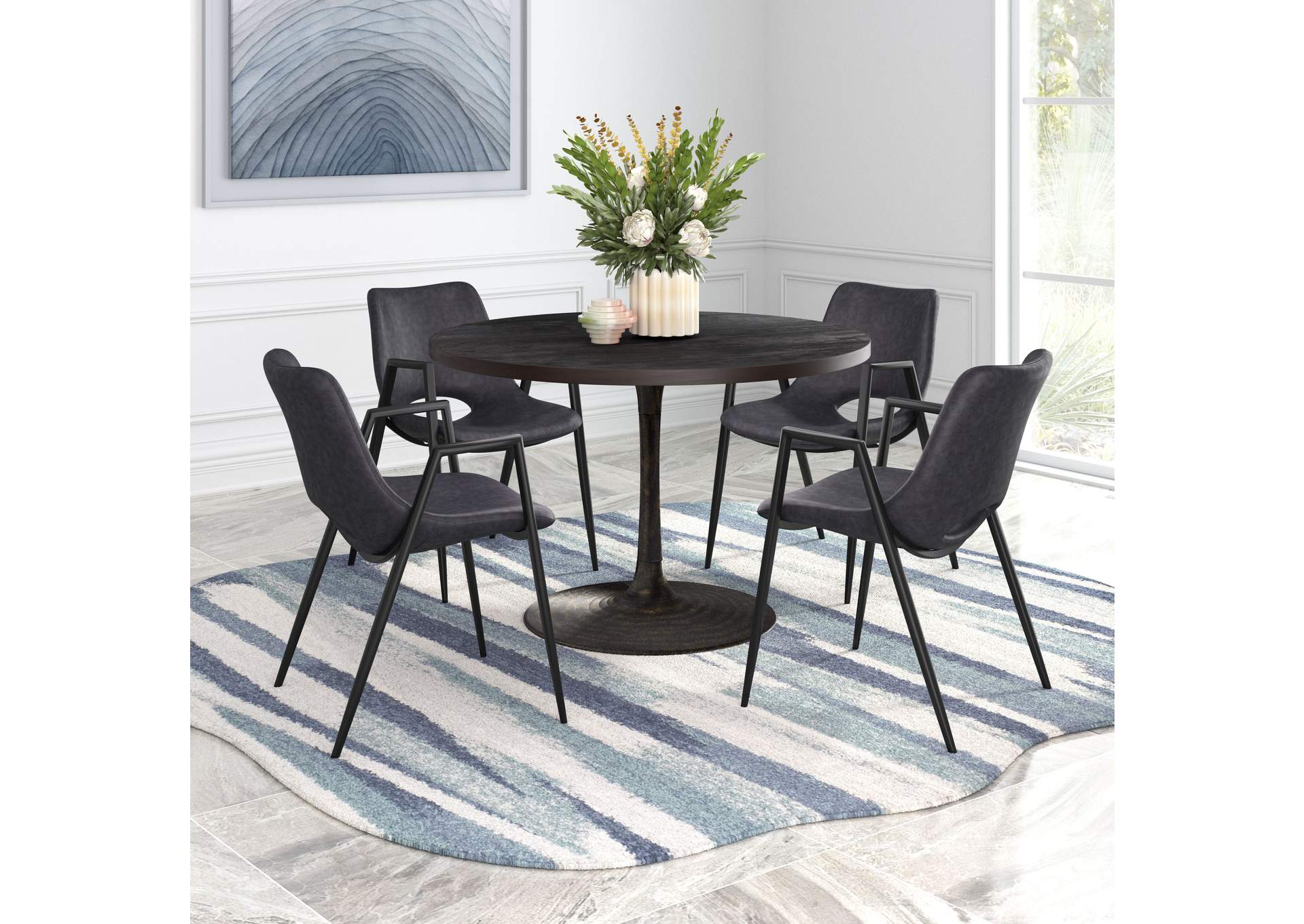 Desi Dining Chair (Set Of 2) Black,Zuo
