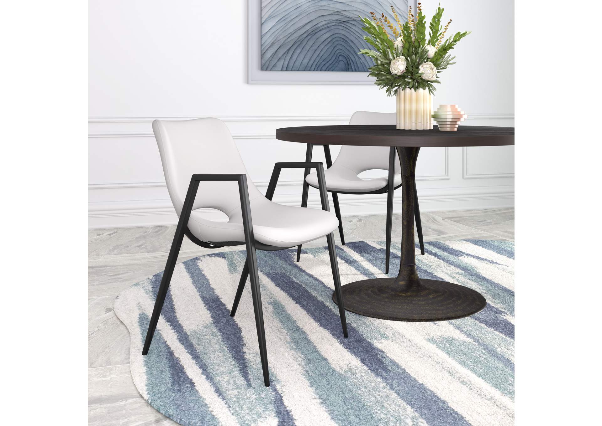 Desi Dining (Set Of 2) Chair White,Zuo