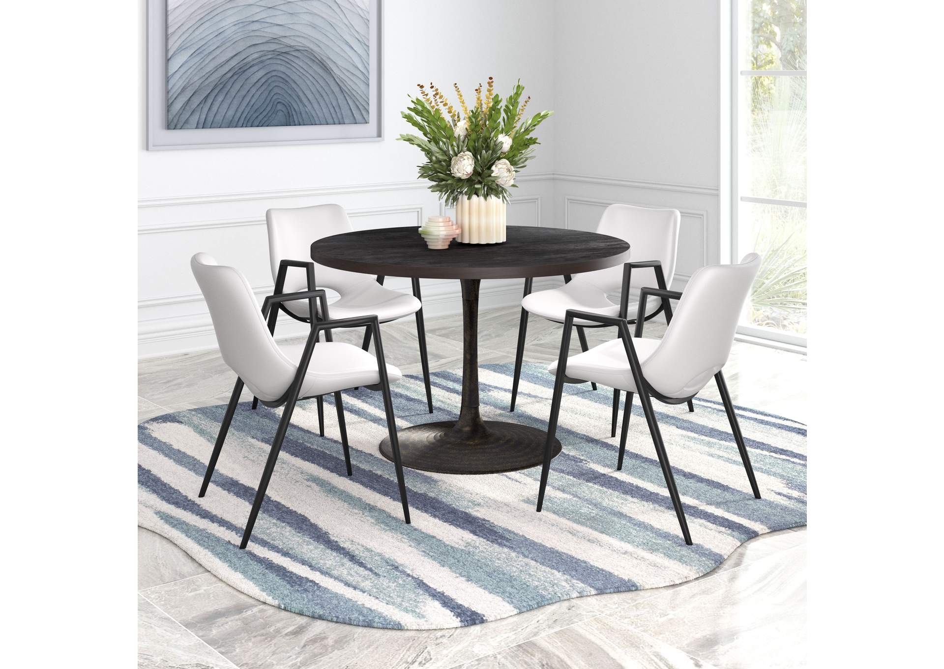 Desi Dining (Set Of 2) Chair White,Zuo