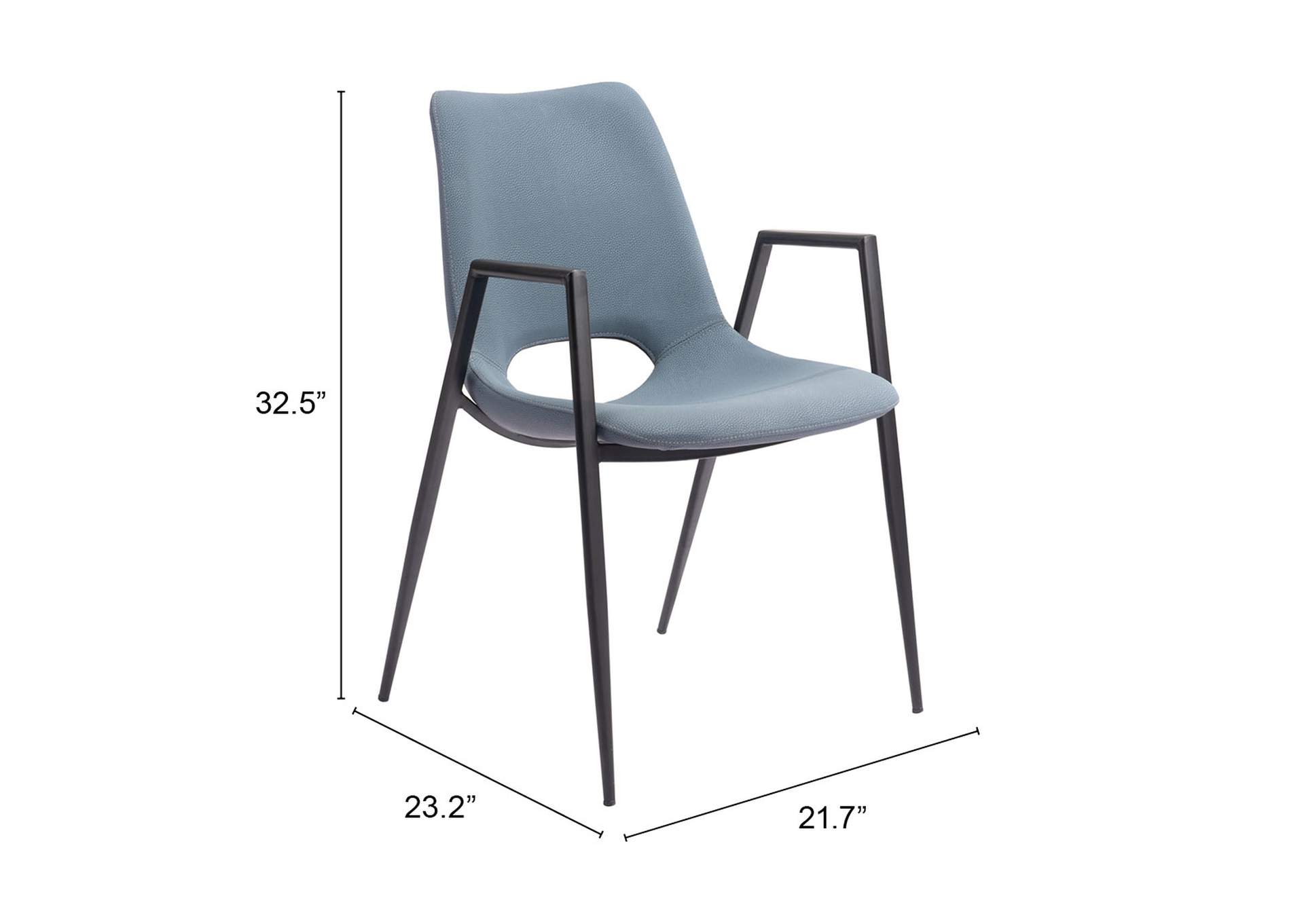 Desi Dining Chair (Set Of 2) Blue,Zuo