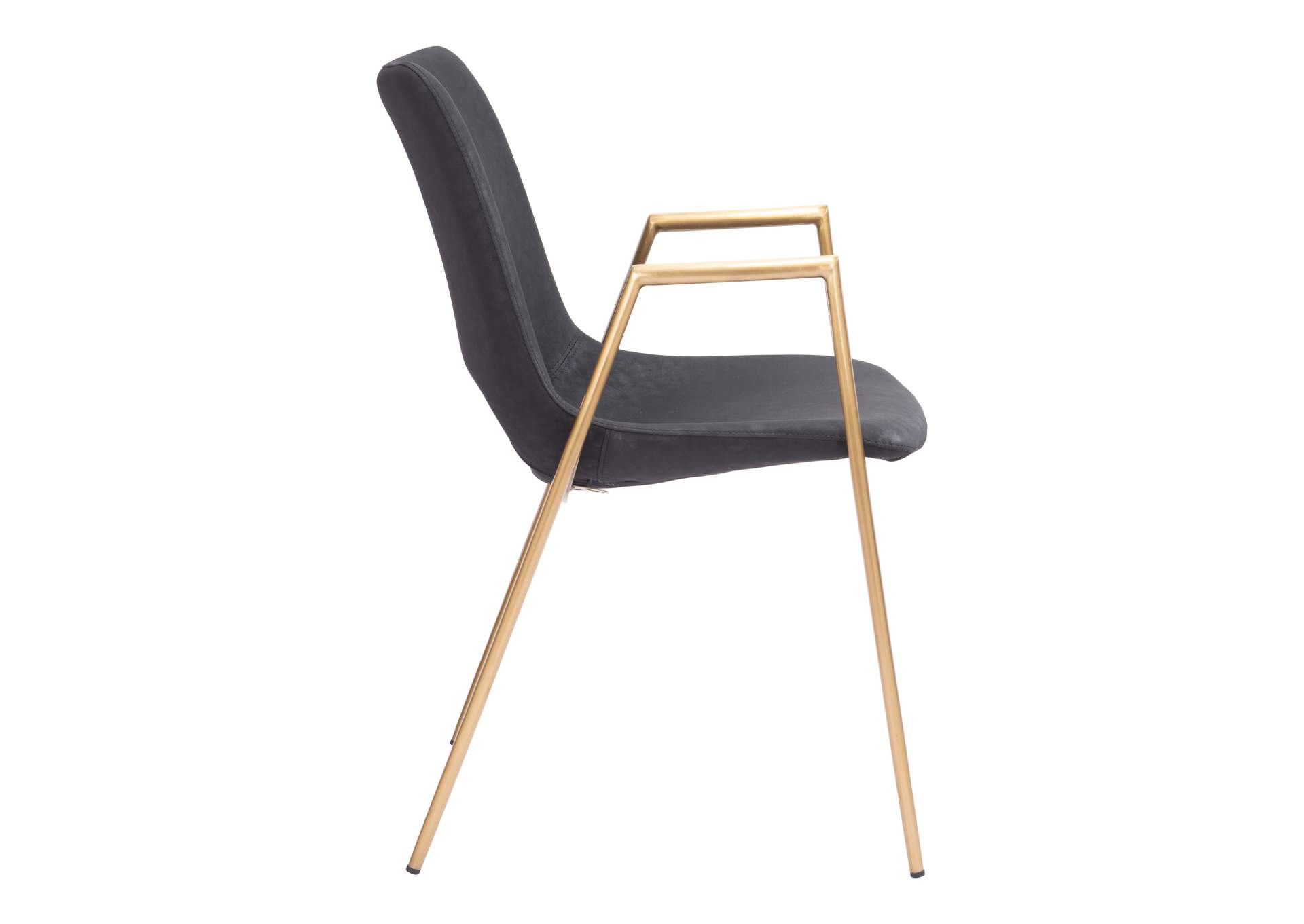 Desi Dining Chair (Set Of 2) Black & Gold,Zuo