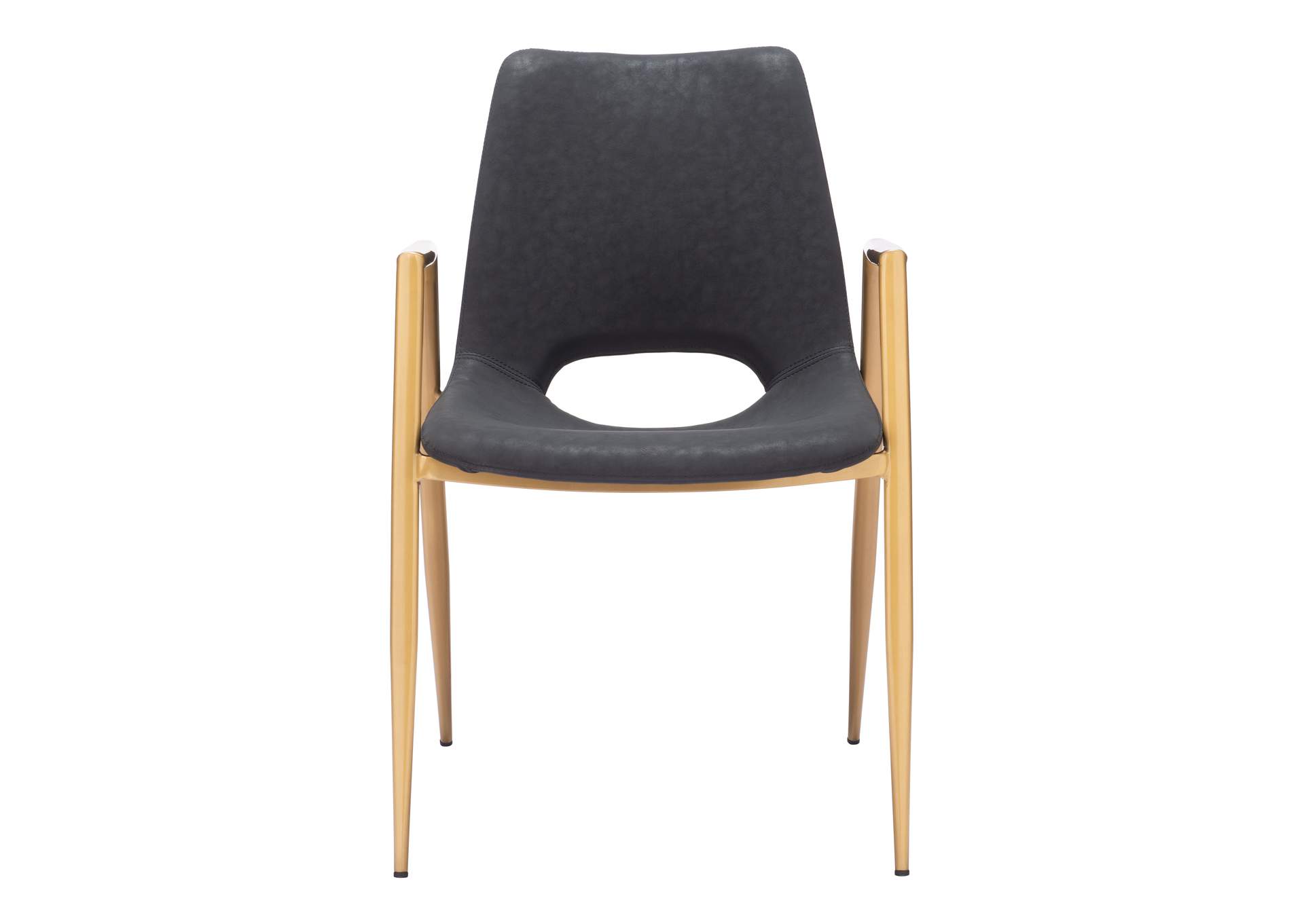 Desi Dining Chair (Set Of 2) Black & Gold,Zuo