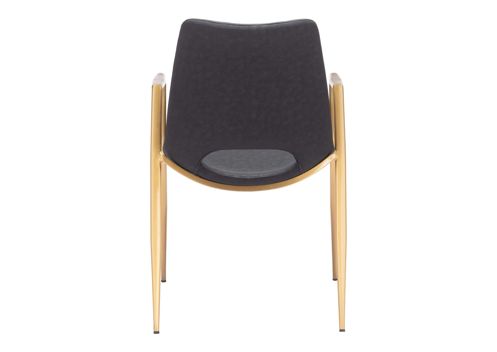 Desi Dining Chair (Set Of 2) Black & Gold,Zuo