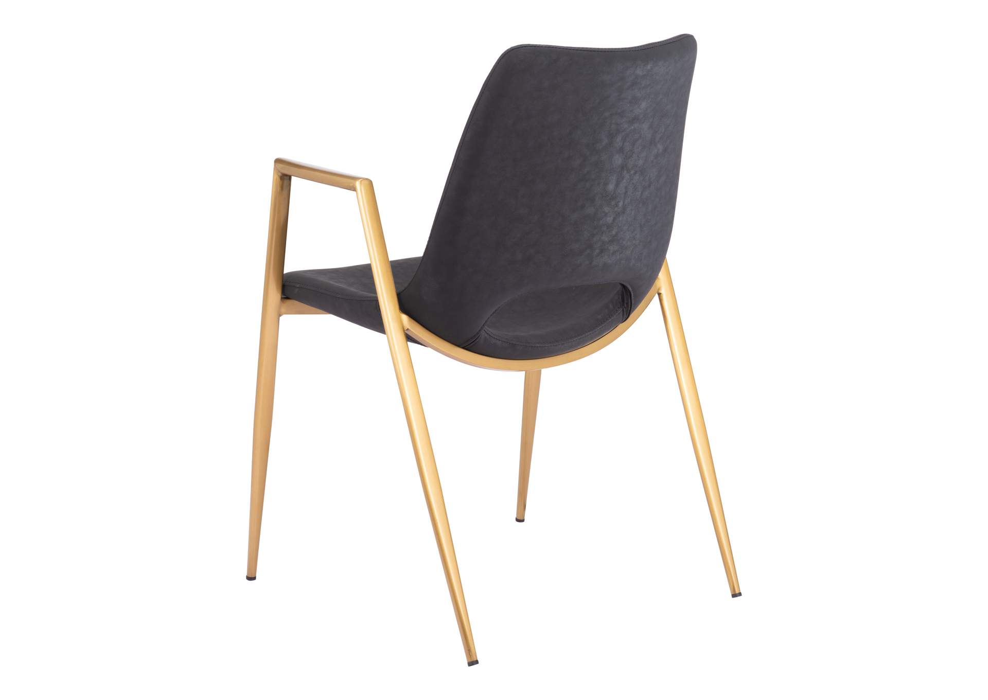 Desi Dining Chair (Set Of 2) Black & Gold,Zuo