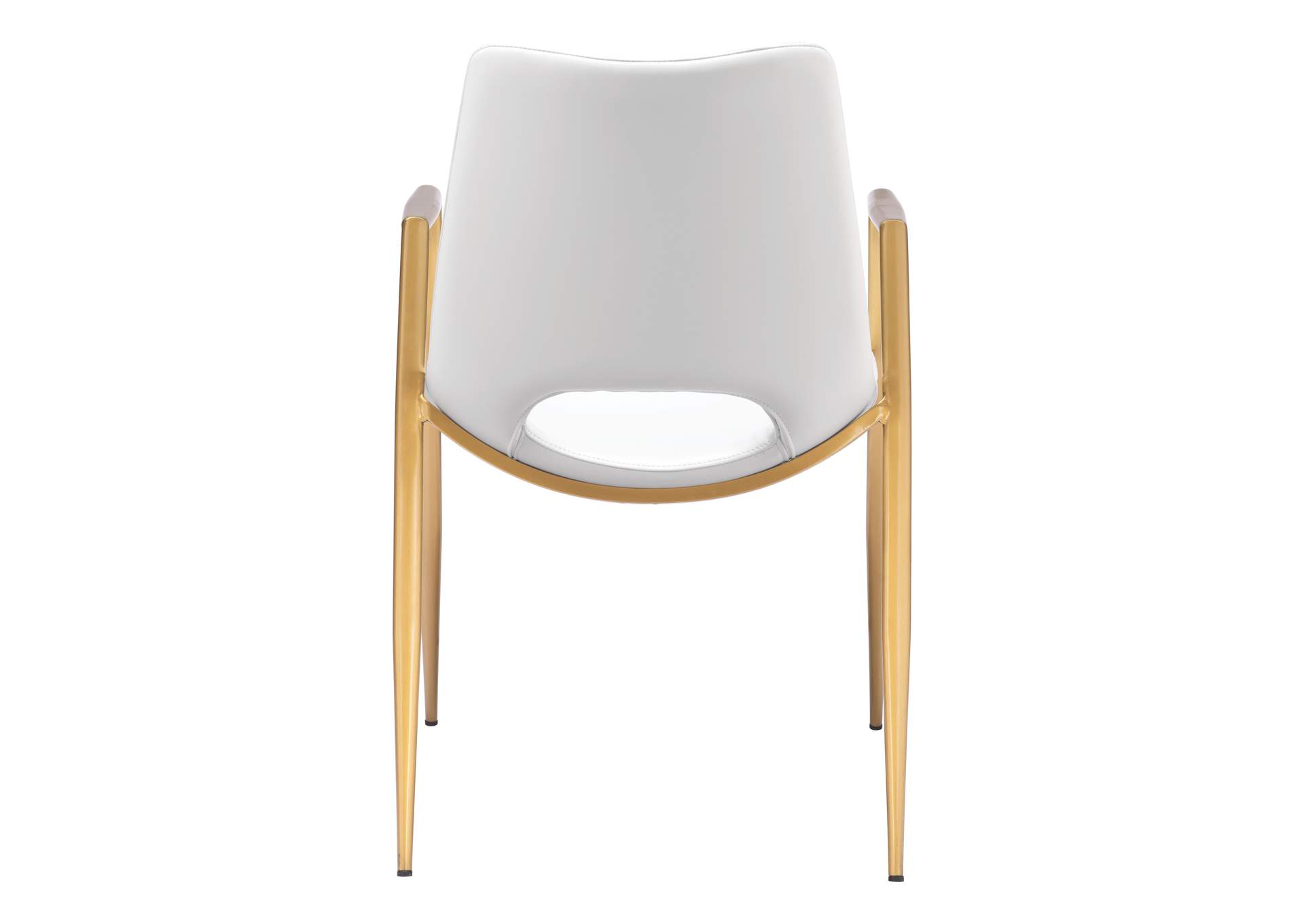 Desi Dining Chair (Set Of 2) White & Gold,Zuo
