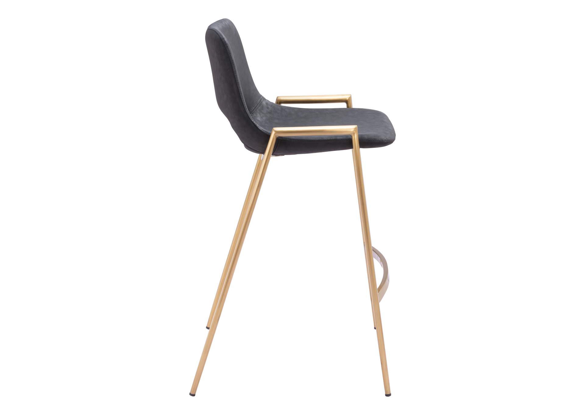 Desi Counter Stool (Set Of 2) Black & Gold,Zuo