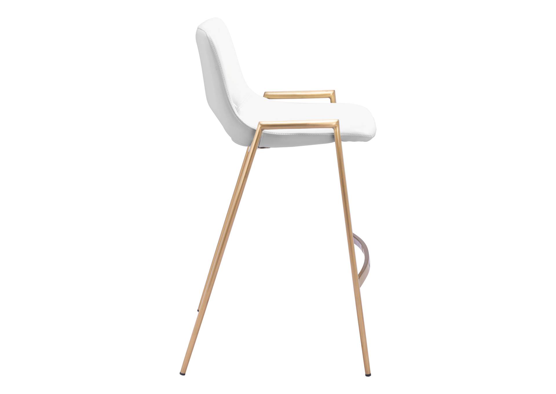 Desi Counter Stool (Set Of 2) White & Gold,Zuo