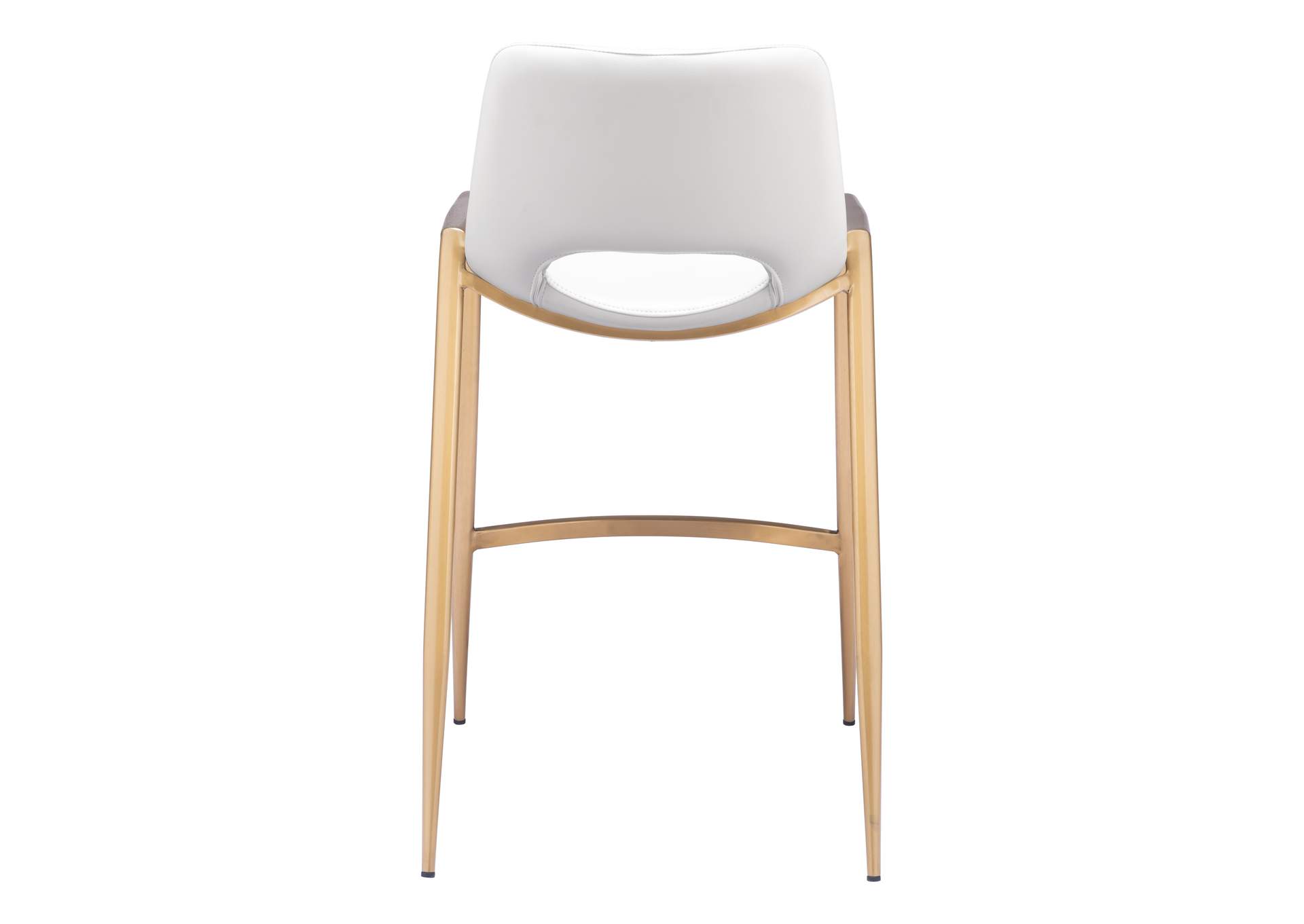 Desi Counter Stool (Set Of 2) White & Gold,Zuo