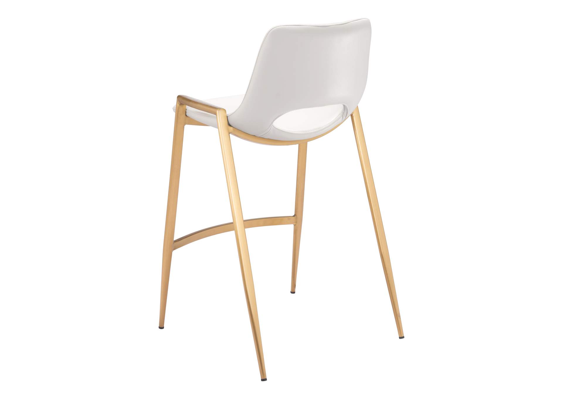 Desi Counter Stool (Set Of 2) White & Gold,Zuo