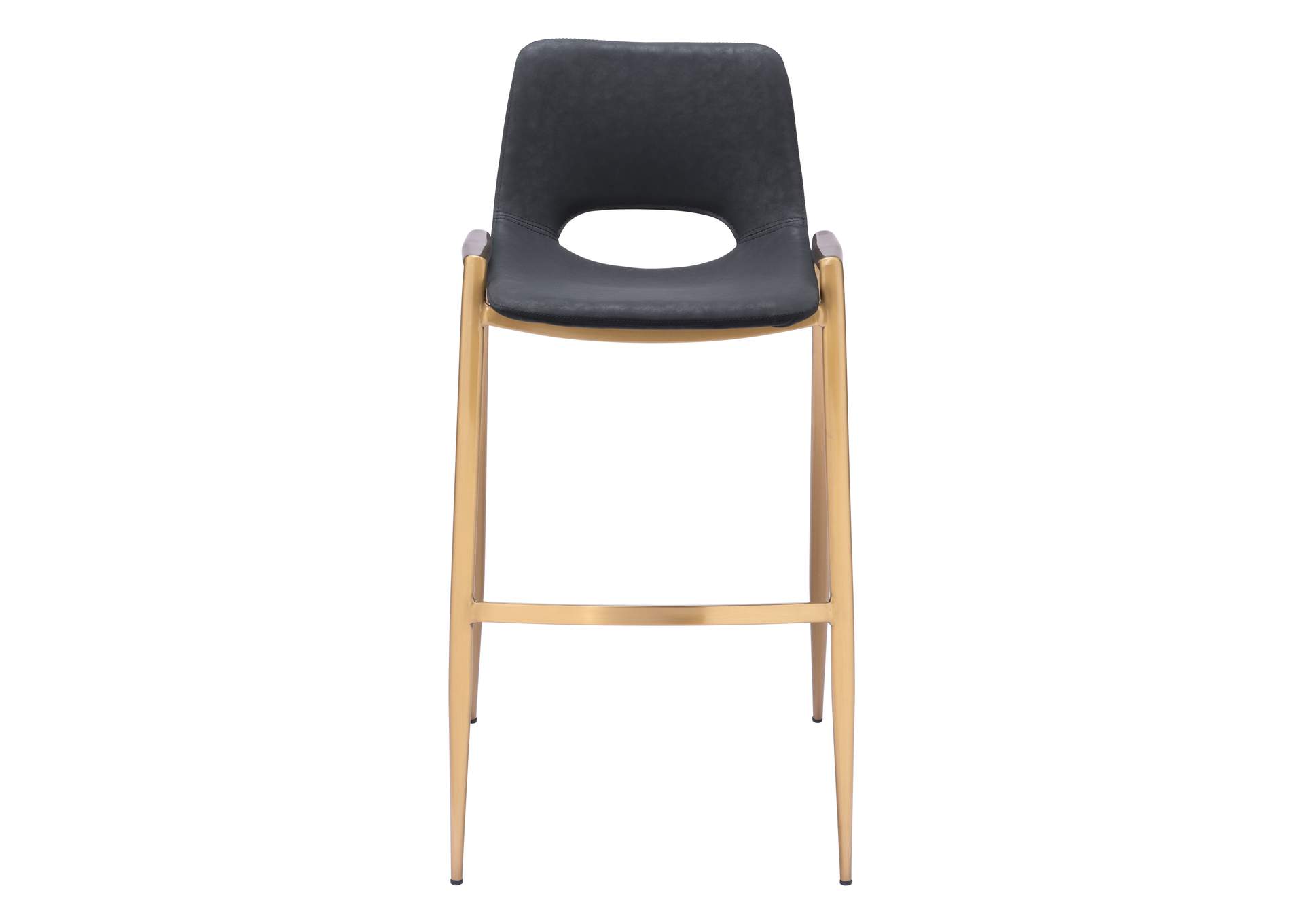 Desi Barstool Chair (Set Of 2) Black & Gold,Zuo