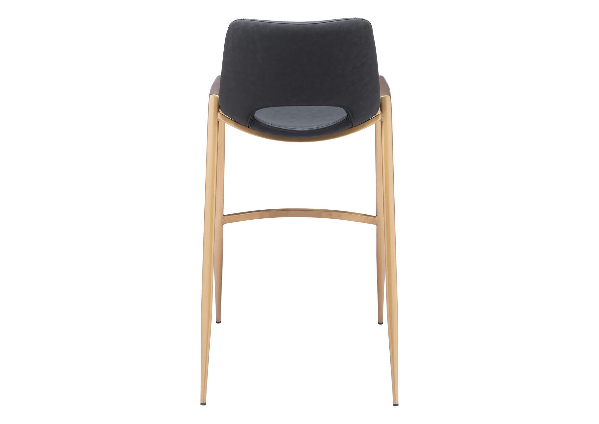 Desi Barstool Chair (Set Of 2) Black & Gold,Zuo
