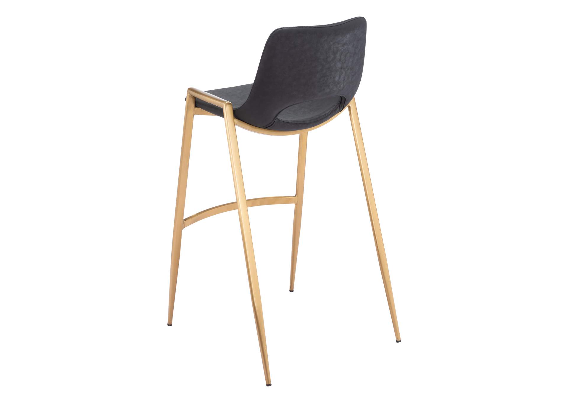 Desi Barstool Chair (Set Of 2) Black & Gold,Zuo