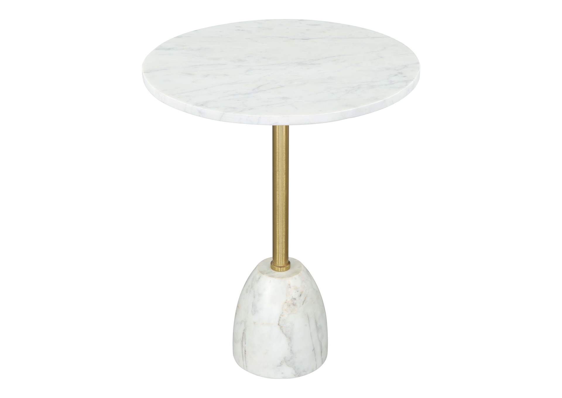 Cynthia Side Table White & Gold,Zuo