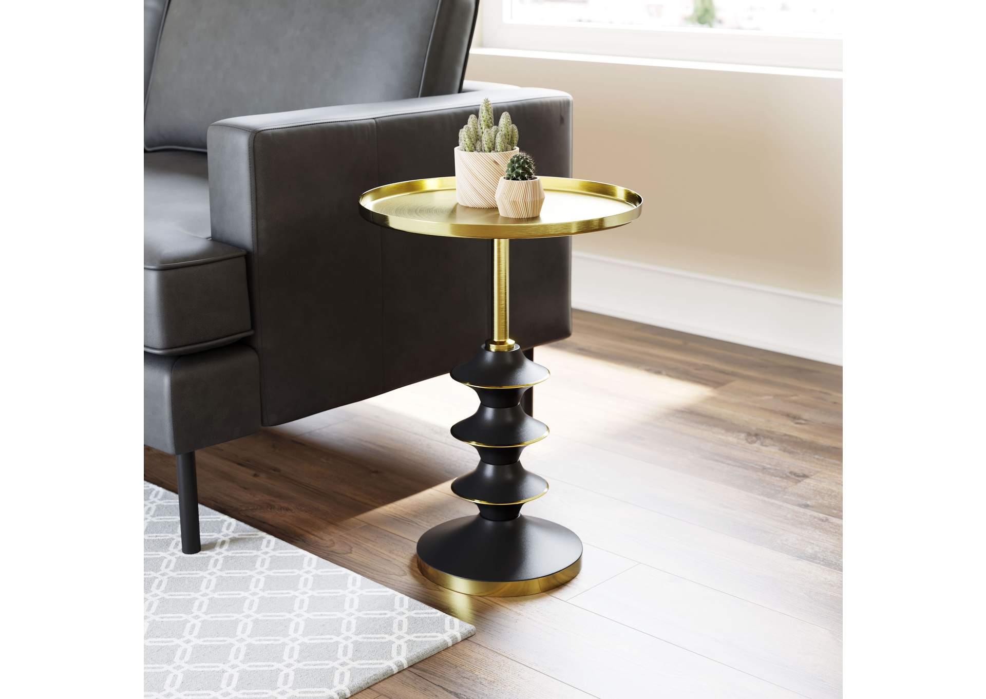 Donahue Side Table Gold & Black,Zuo